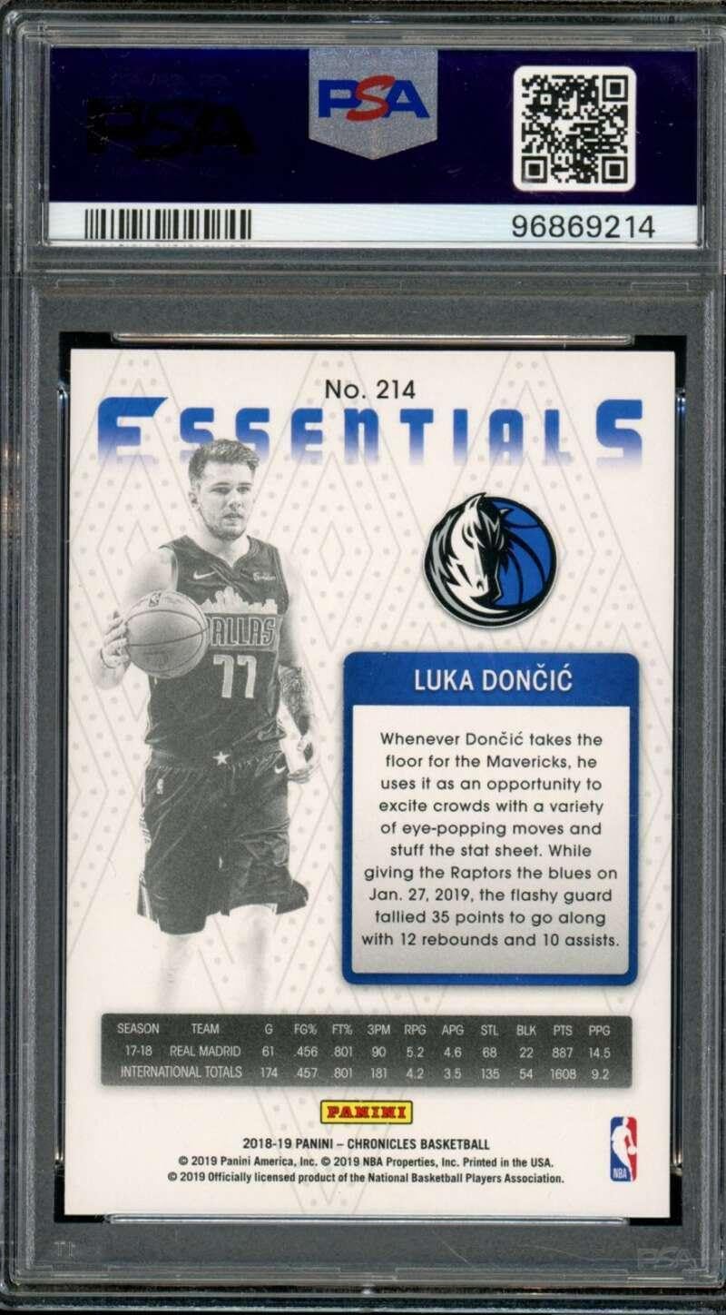 Luka Doncic Rookie Card 2018-19 Panini Chronicles Pink #214 PSA 9 - Basketball Slabbed Rookie Cards