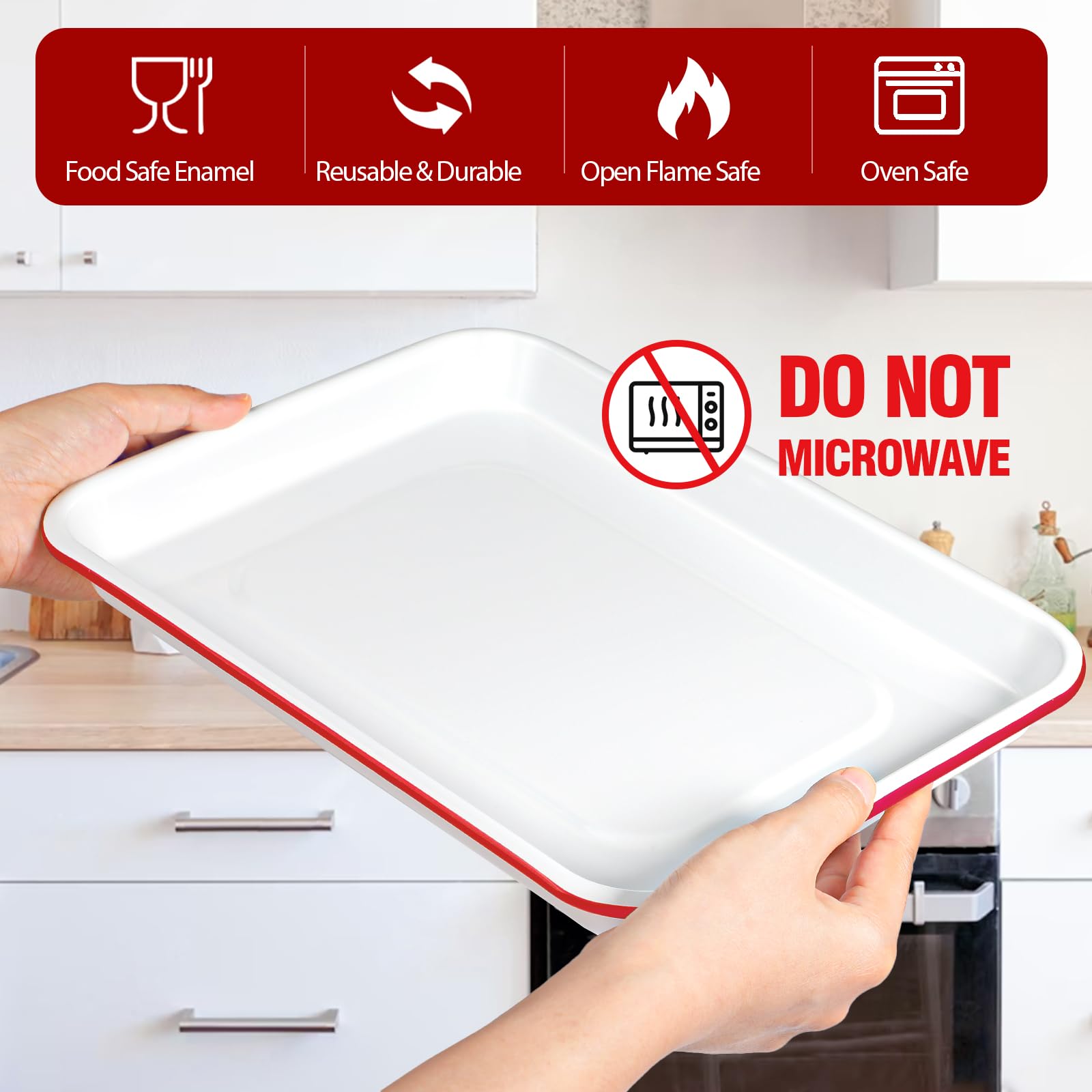 Webake Enamel Baking Sheet - 9x13 Nonstick -3 Webake Enamel Baking Sheet - 9x13 Nonstick -3