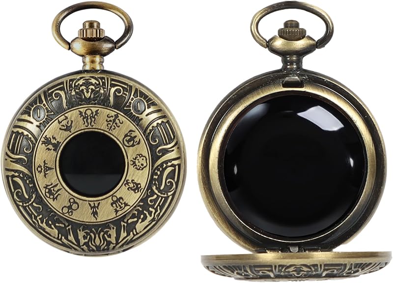 Espelho redondo NewRiu em obsidiana preta com moldura, Mythical Totem, 1 unidade