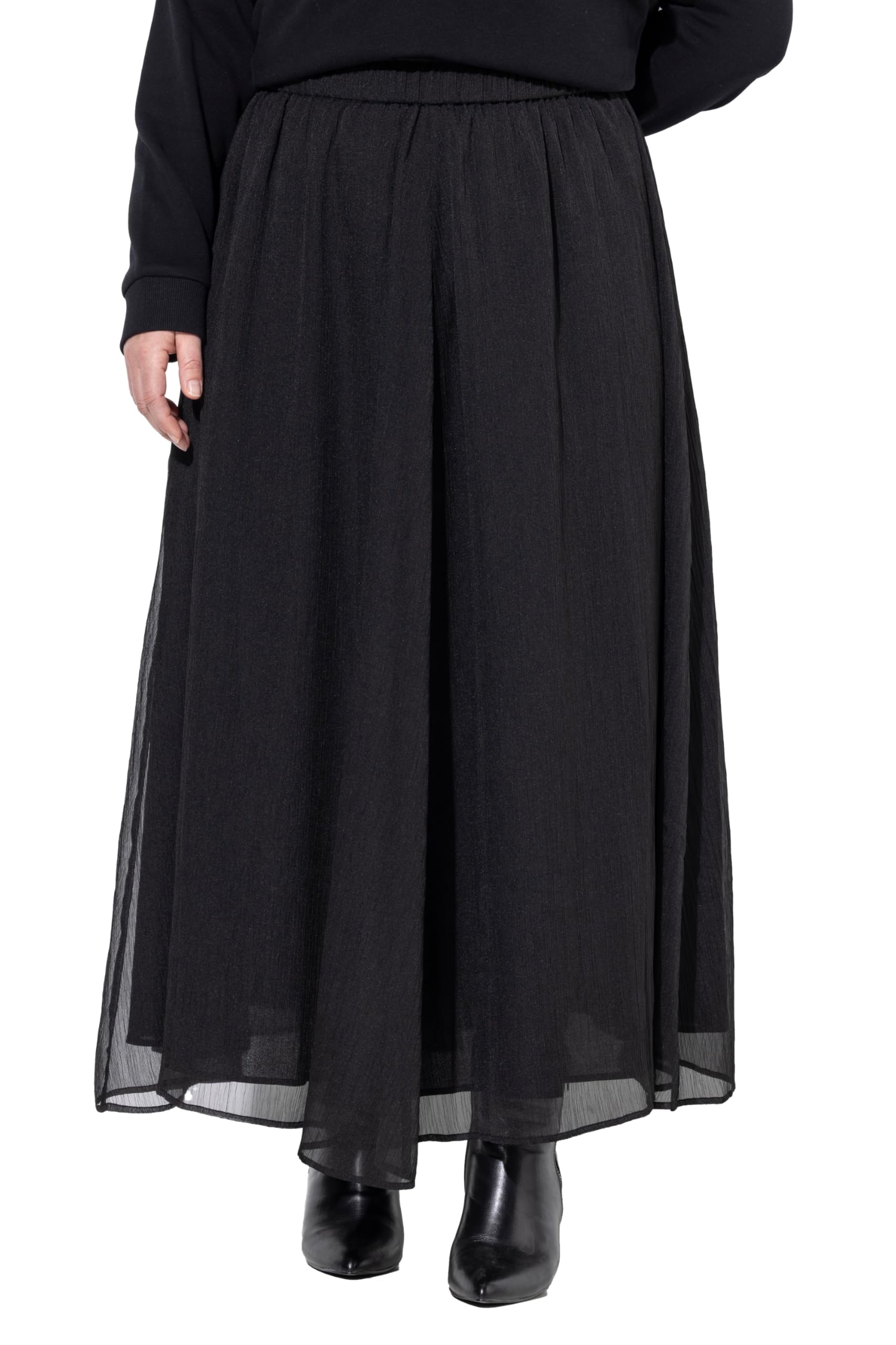 Ulla Popken Damen große Größen Übergrößen Plus Size Rock, A-Linie, Volant, Elastikbund 848472