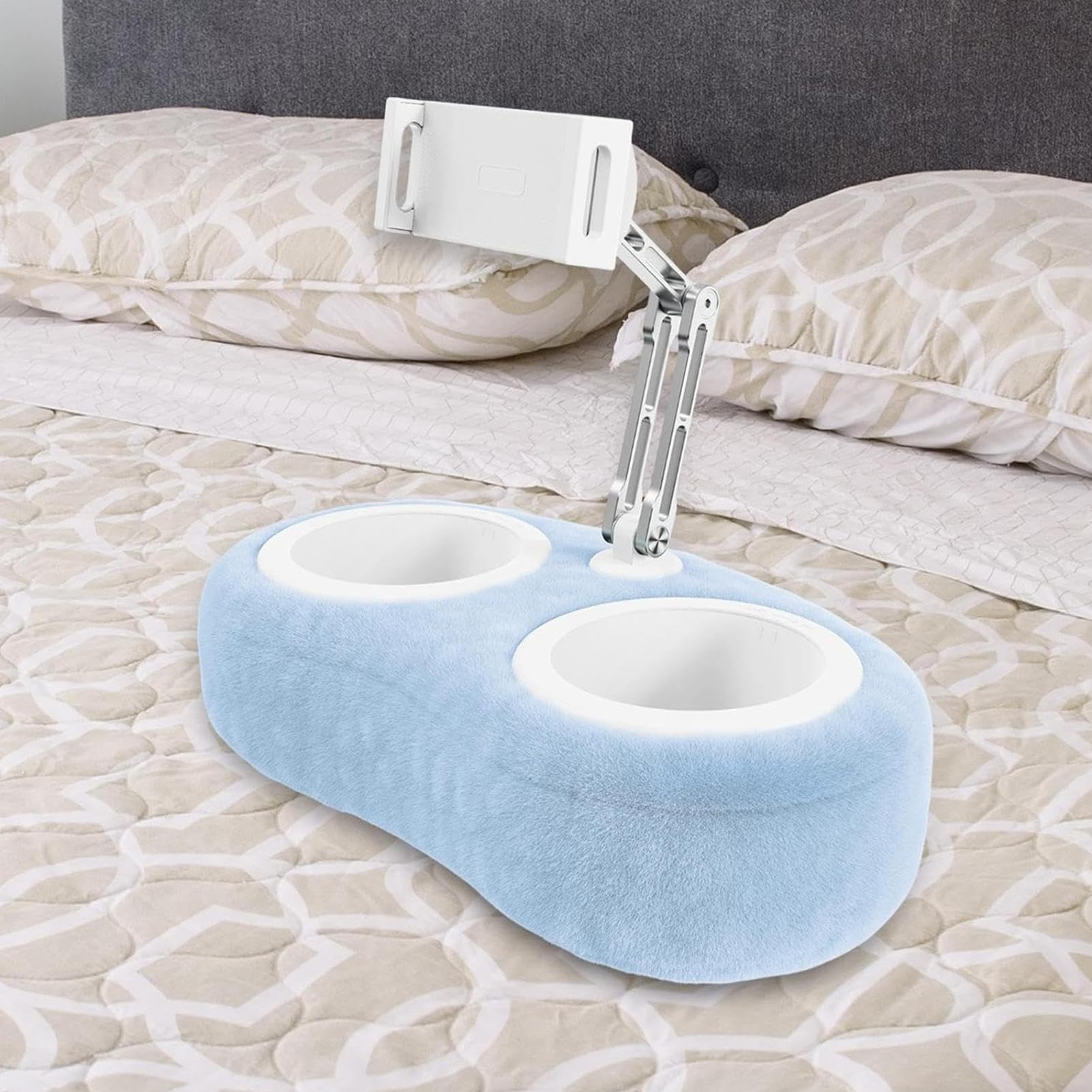 Almohada Soporte Tablet Compatible con Dispositivos móviles con Pantalla de | Soporte almohada para tablet y teléfono inteligente de cama Base Suave Almohada Ángulos Ajustables M