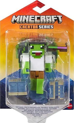 Miniatura 6 de Mattel Minecraft Creator Series - Figura de sombras de fiesta, juguete de construcción coleccionable, figura de acción de 3.25 pulgadas con
