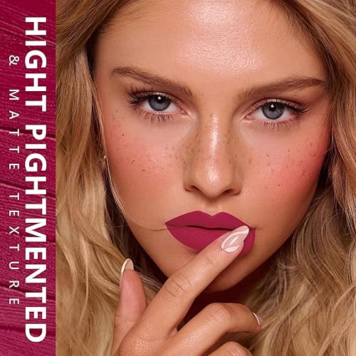 Miniatura 4 de MAKI YIKA Lápiz labial rosa pálido para mujeres, color duradero de larga duración, lápiz labial líquido mate sin manchas, a prueba de transferencia,