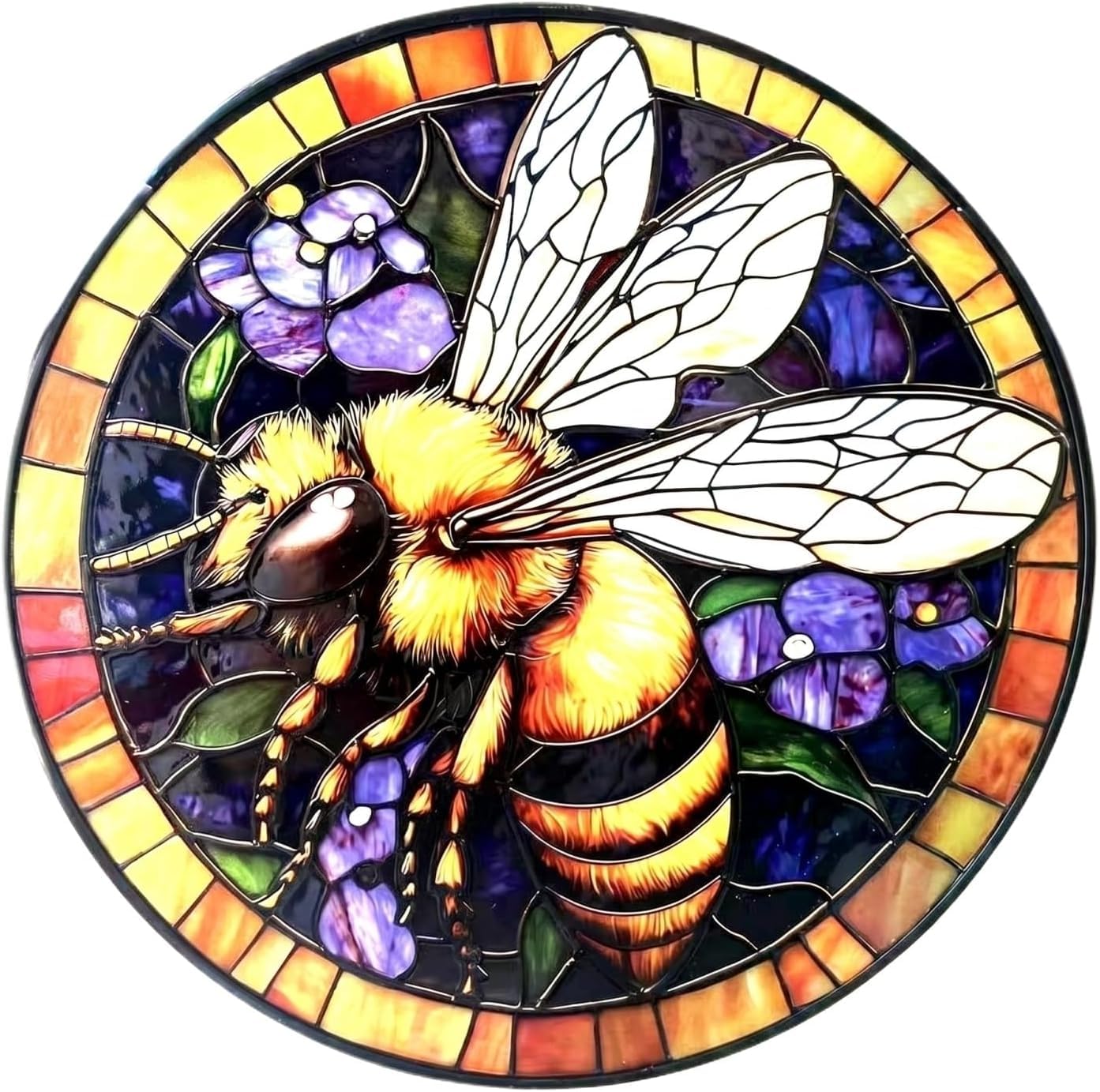 Bee Acrylic Jigsaw Puzzles Suncatcher, 8.2 Inch Window Hanging Suncatcher Acrylic Puzzle, DIY Home Decor Art Gift