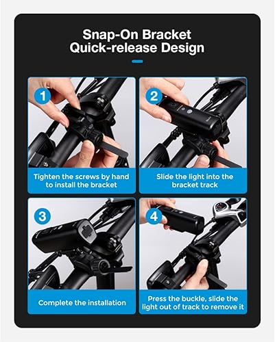 Miniatura 7 de ASTROLUX Bike Front Light, 1000 Lumens Rechargeable Bike Headlight, 6 Light Modes, IPX 6 Waterproof, Quick Release, LED Bike Light for Night Riding,