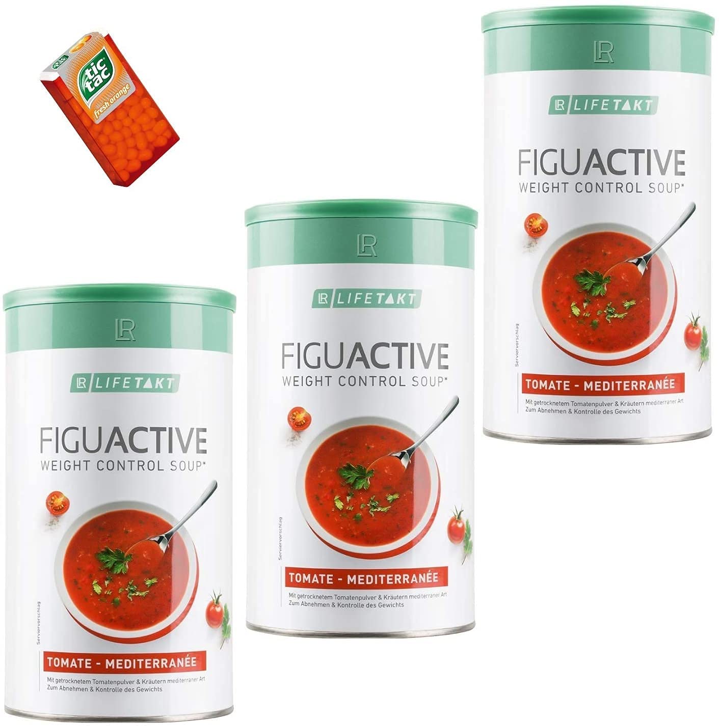 LR Figuactiv Tomatensuppe"Mediterranée" 3er Set + Gratis Tic Tac