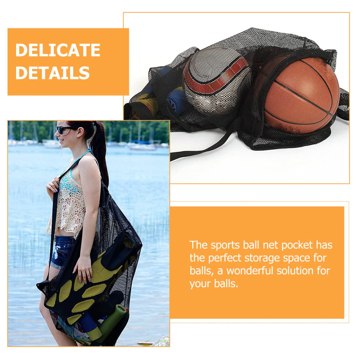 Toyvian Borsa Sportiva Borsa Da Calcio Per Palloni Maglia Palestra Uomini Rete Sportiva Stringa Di Grandi Dimensioni Borsa Da Ginnastica Netto Borsa Per i Calcio Poliestere Nero