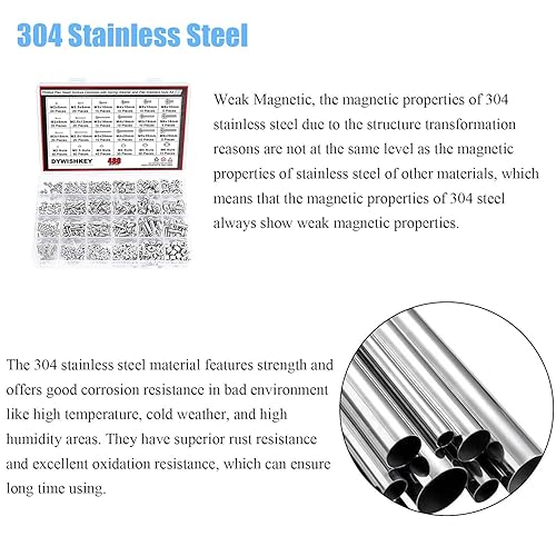 Miniatura 6 de DYWISHKEY 480 tornillos de cabeza de sartén Phillips de acero inoxidable 304 de M2 M25 M3 M4 M5 M6 de M6 de M2 M25 M3 M4 M5 M6 de acero inoxidable