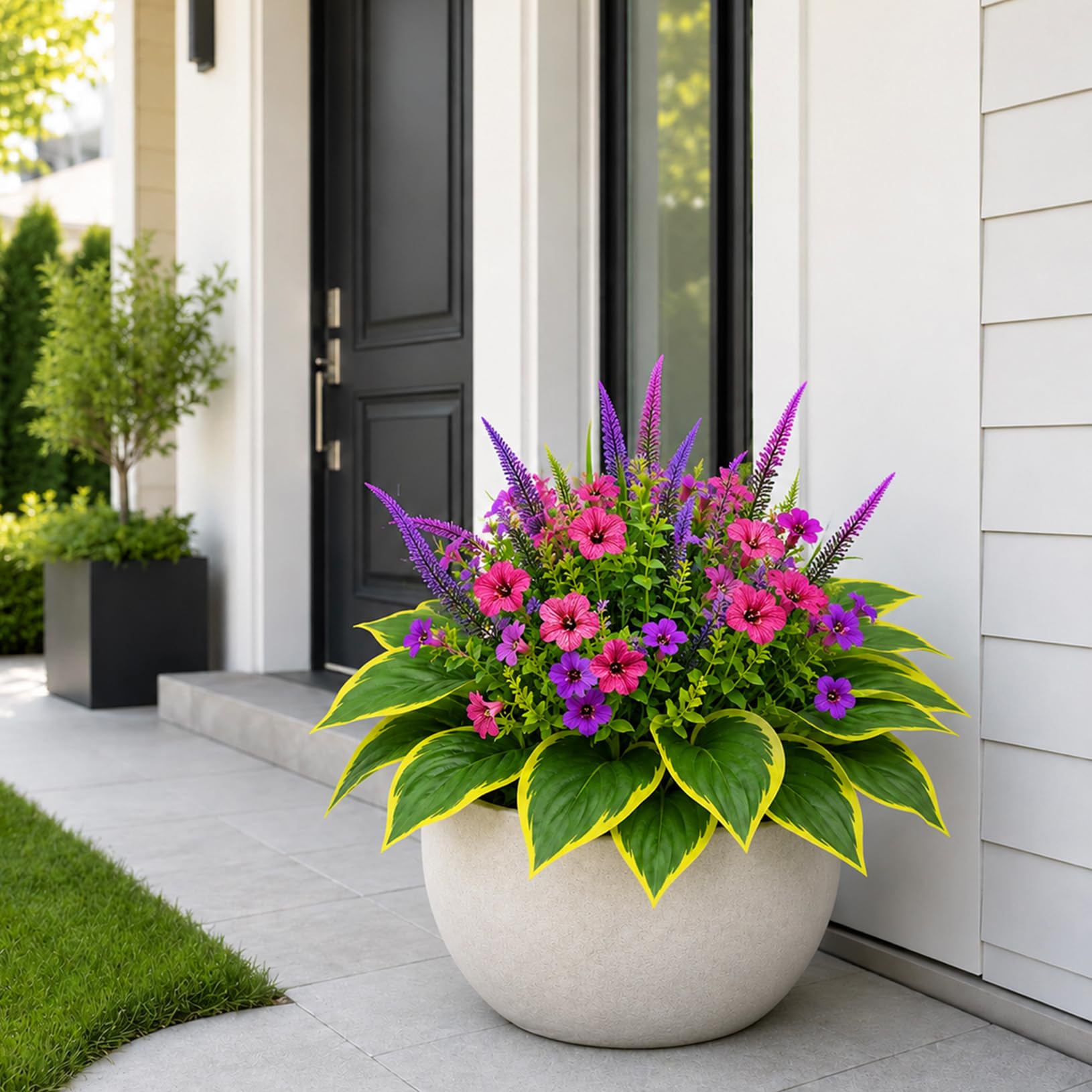 ATAVSADN Artificial Flowers Faux Greenery Outdoors, Artificial Plants Fake Flowers for Indoor Outdoor Decor Multi-colored,One Size