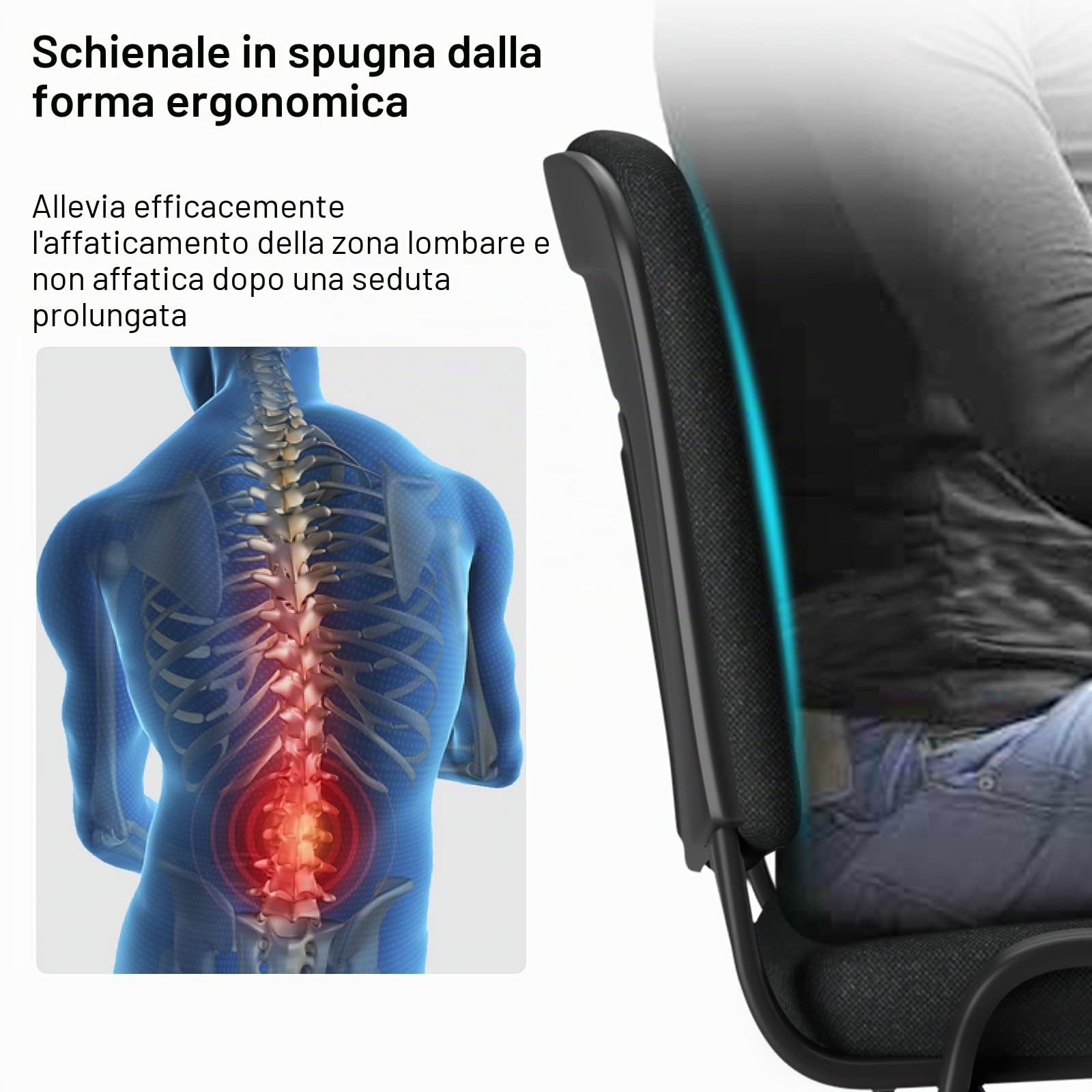 BASETBL Set 2 Sedia ufficio, Sedia Visitatore, Sedie Conferenza in Tessuto, Sedie da Attesa, Dotate di Una Solida Struttura Metallica e Schienale Imbottito, Capacità di Carico 150 kg, Impilabile