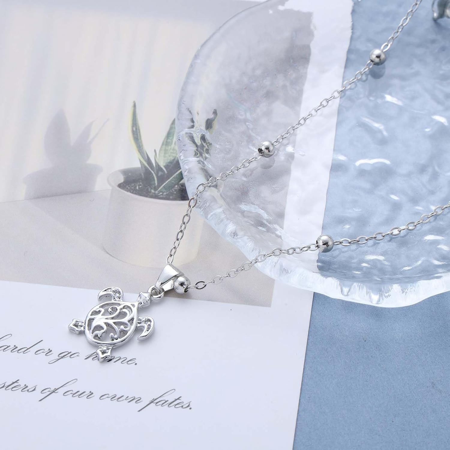 Bohemian Turtle Ankle Bracelet Silver Hollow Turtles Ankle Bracelet Station Bead Chain Anklet Metal Sea Turtle Foot Chain Anklet Summer Beach Foot Chain Jewelry for Women - Image 4