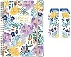 Motivational Notebook 2pcs 71sheets Floral Monthly Weekly Planner Agenda A5 Notebook Planner Calendar Schedules Stationery School Office Supplies(B09)