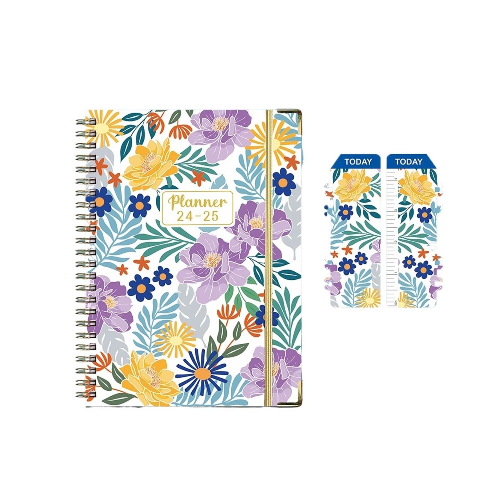 Inspirierendes Notizbuch 2 stücke 71 blätter Floral Monatliche Wöchentlich Planer Agenda A5 Notebook Planer Kalender Zeitpläne Schreibwaren Schule Bürobedarf(B09)