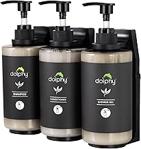 Dolphy Wall Mount & Table Top Liquid Soap Dispenser | for Hand Wash,Shampoo, Conditioner & Shower Gel for Bathroom/Basin/Kitchen Sink - 300 ml (Set of 3)