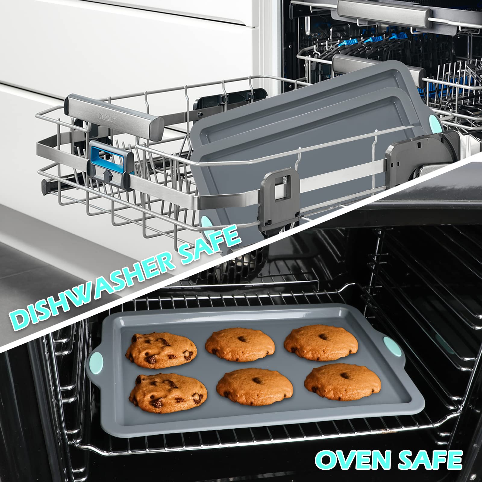 Webake Juego de 2 moldes rectangulares de silicona para tartas, moldes rectangulares de silicona para hornear