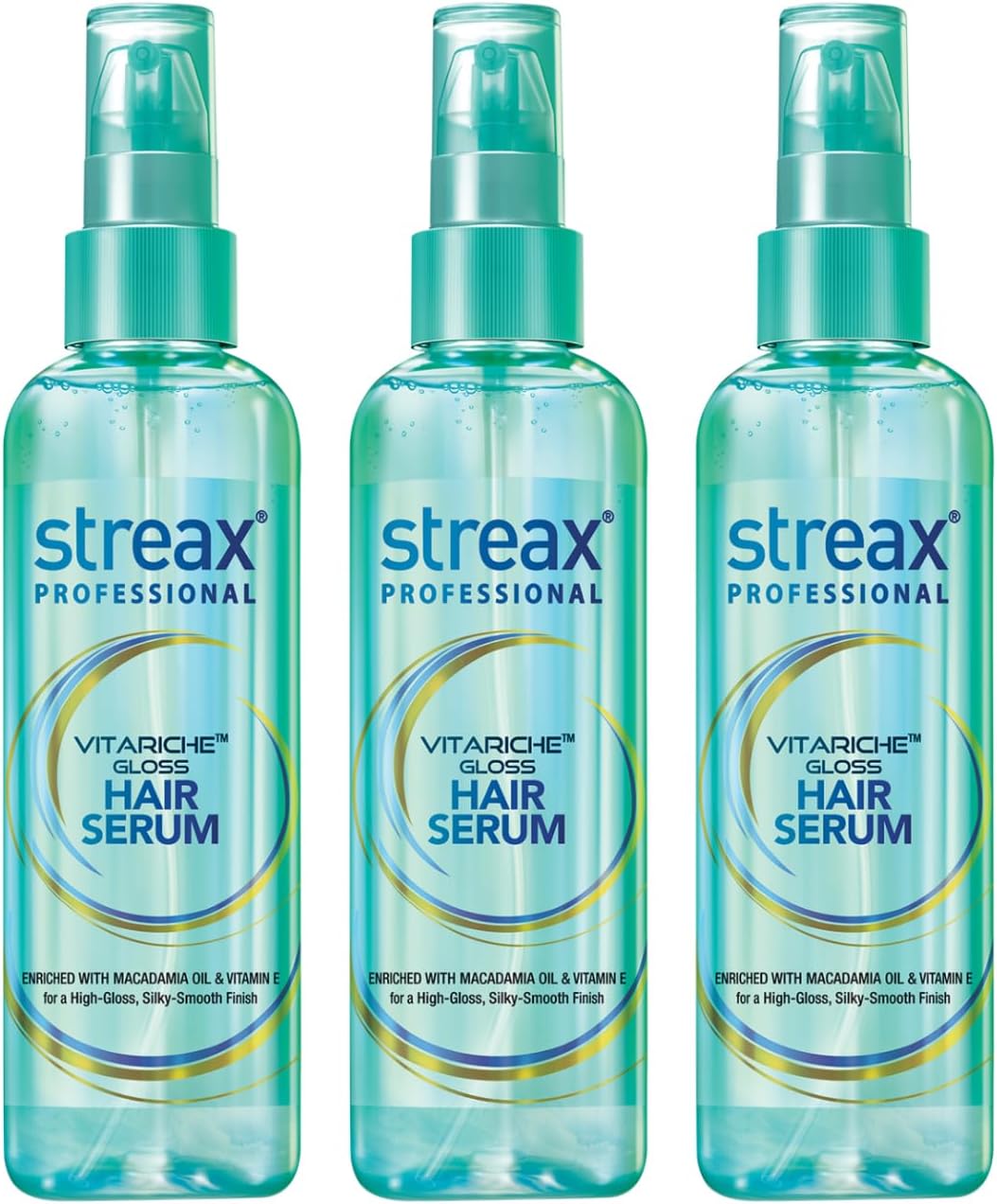 Vitariche Gloss Hair Serum for Women & Men - Enriched with Macademia Oil and Vitamin E For Gorgeous & Shiny Hair - Helps in Everyday Styling, Adds Shine to Hair, 115ml, Pack of 3