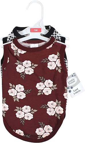 Miniatura 8 de Luvable Friends Camisetas de algodón para perros y gatos, 2 unidades, pizza, plátanos, talla M