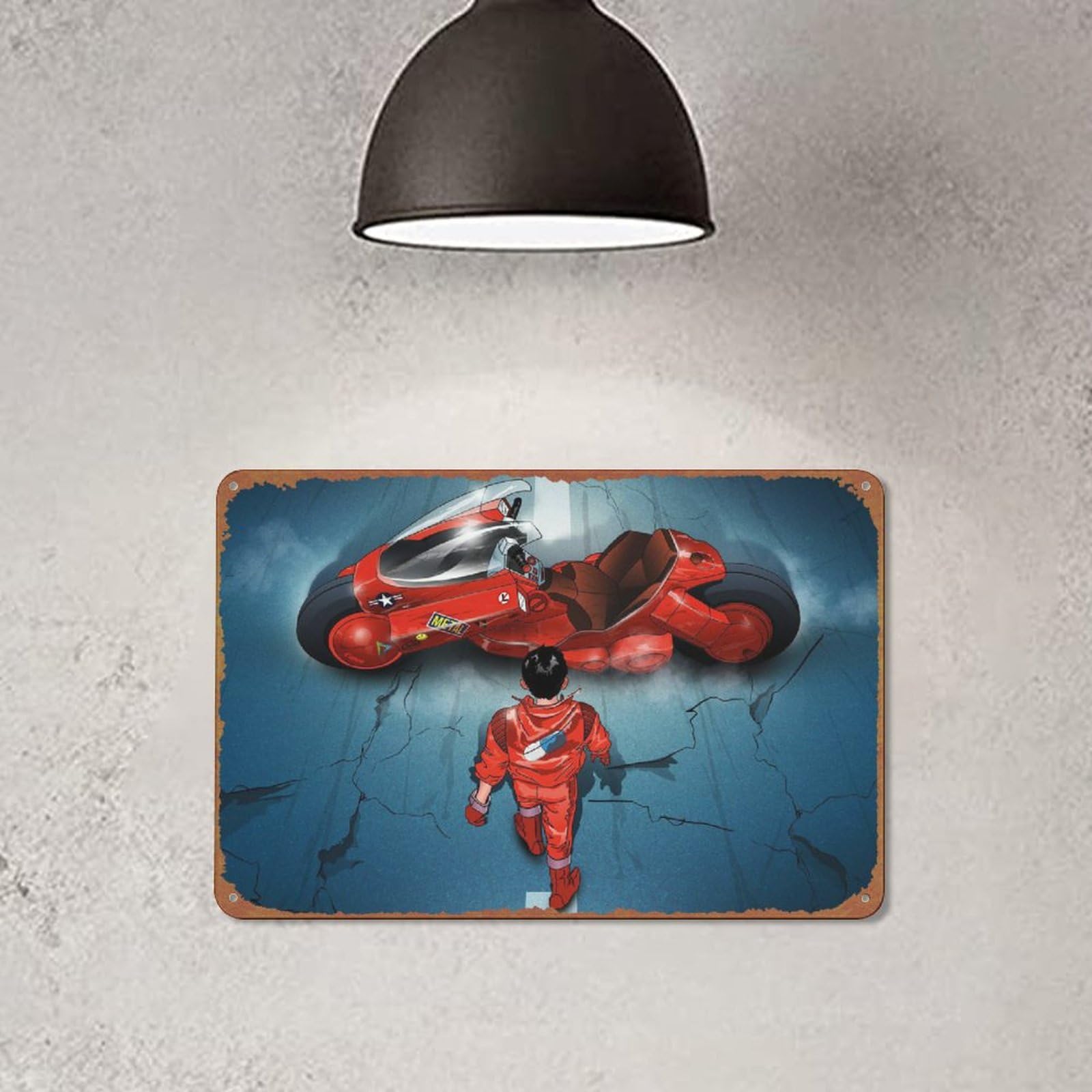 Akira Kaneda and his bike Poster Retro Metal Tin Sign Vintage Wall