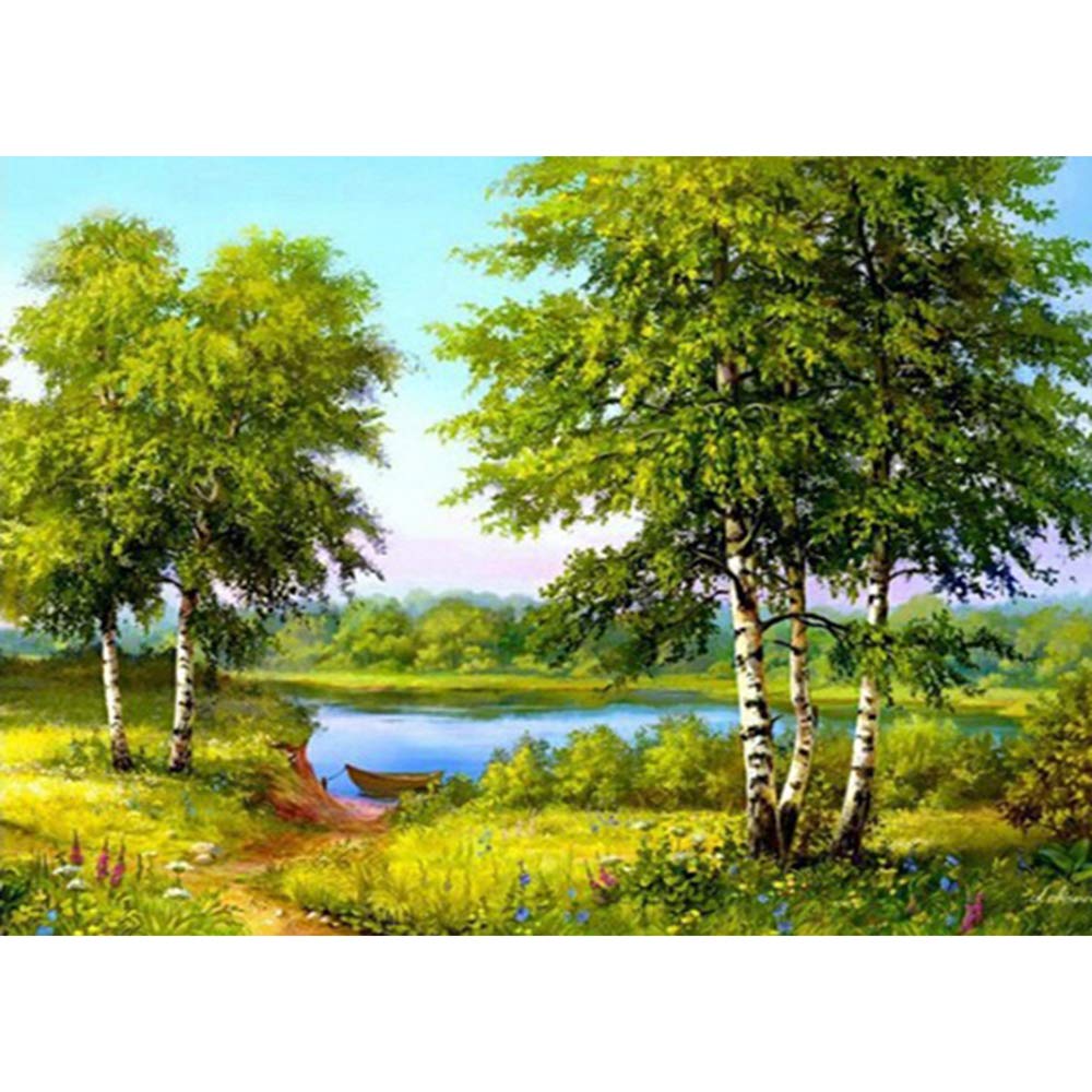 ting DIY 5D Forests Cube Round Shape tings Kits Arts Craft for Room Wall Decoration(B) -Layfoo-image-30