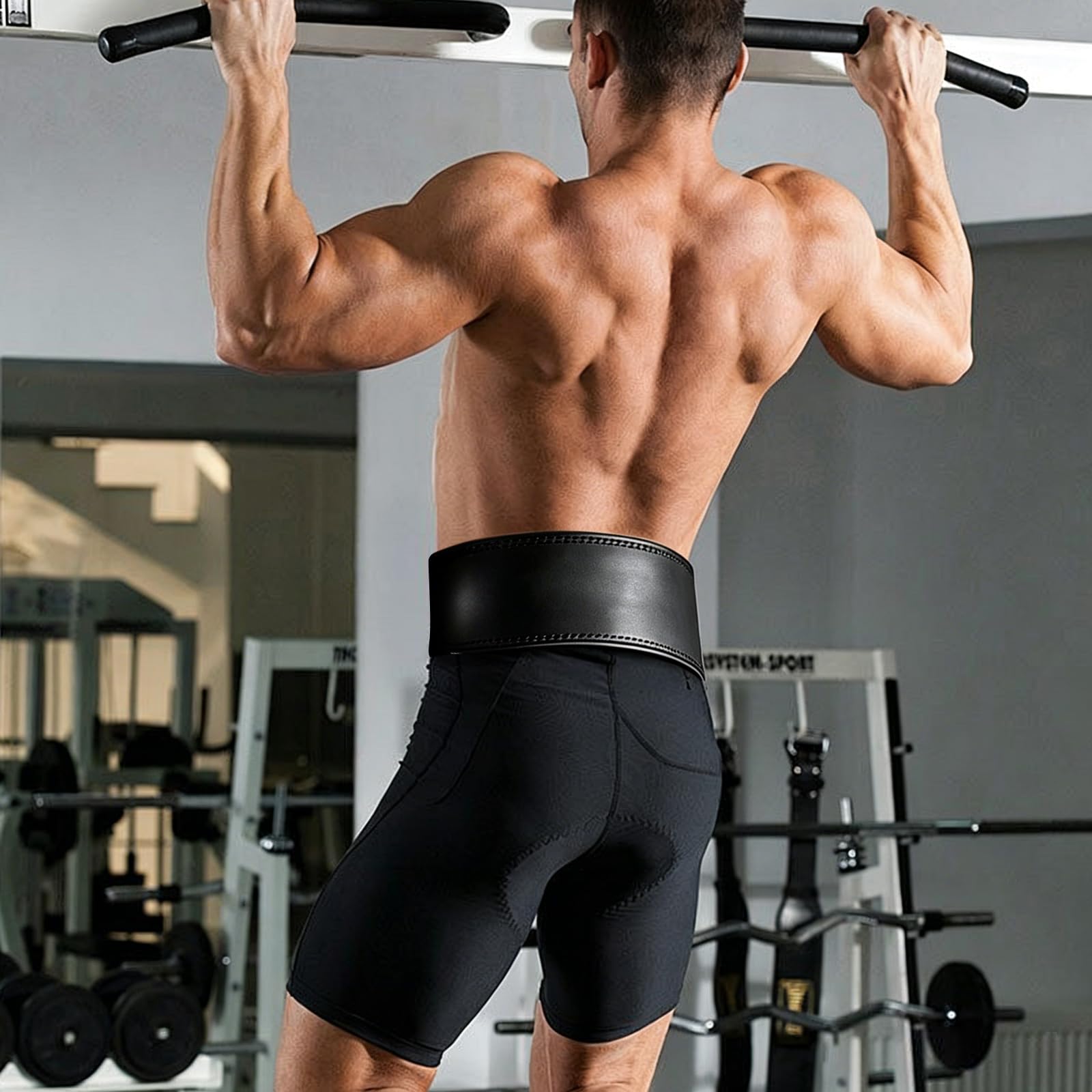 Cintura per sollevamento pesi, powerlifting, palestra, per uomo e donna | Cintura larga 10 cm in poliuretano con fibbia a leva in alluminio e sedile antiscivolo, per squat, sollevamento pesi