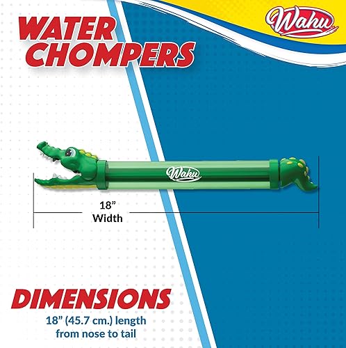 Vista 3 de Wahu Water Chompers - Pistola de agua de cocodrilo para niños a partir de 8 años, pistola de agua con mango EZ-Grip, pulveriza más de 25 pies