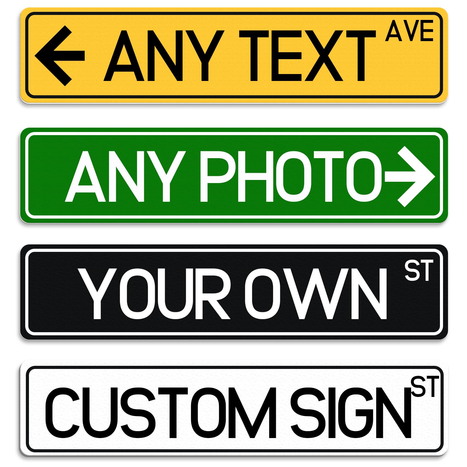 Custom Sign，Custom Metal Sign, 3x12 Inch Personalized Street Signs with Text/Logo/Image, Rust-Resistant Aluminum Signs for Home, Office, Outdoor,