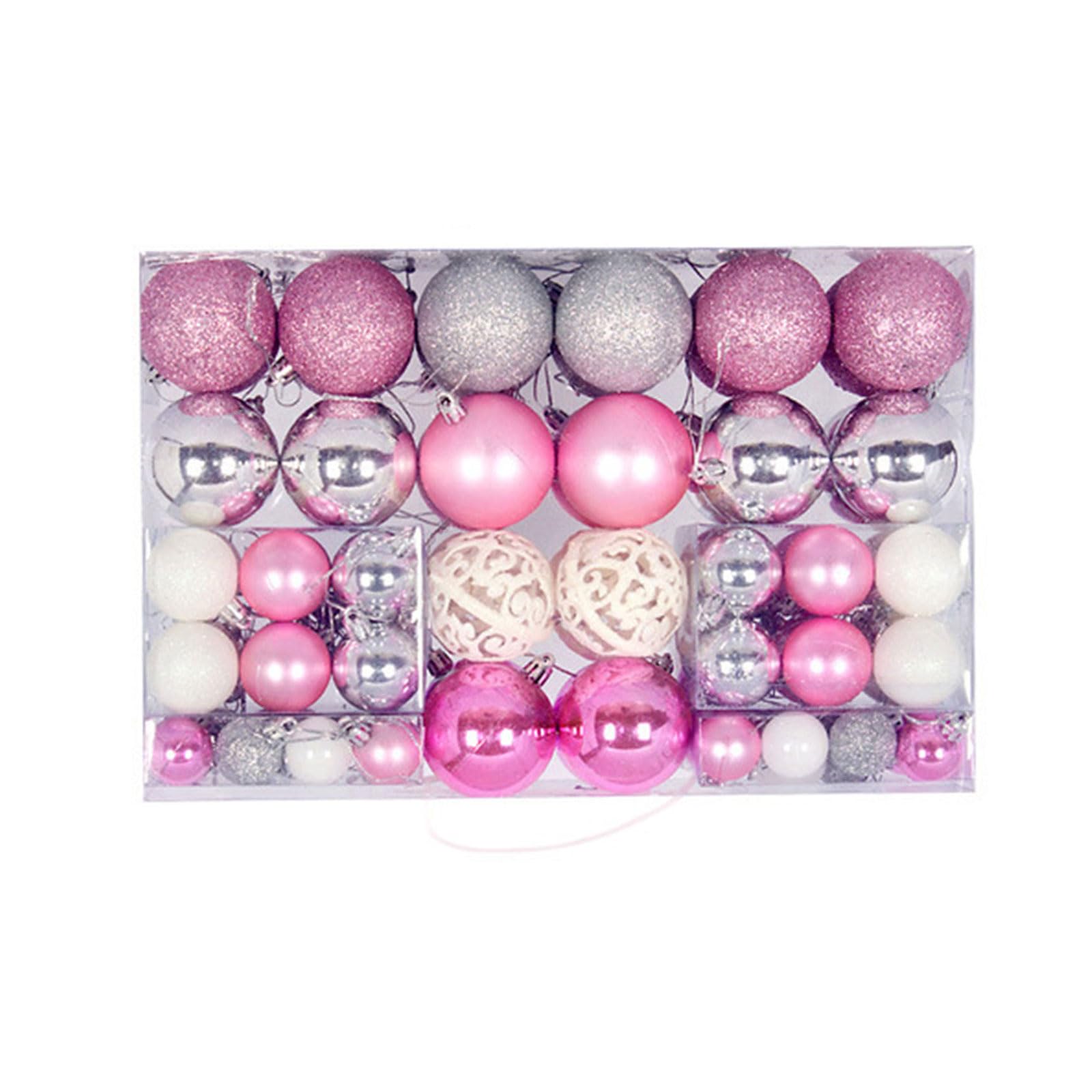 Generisch 100 Stück Weihnachtskugeln, Verschiedene Anhänger, bruchsicheres Ornament Set, Weihnachtsbaumschmuck, hängende Dekoration, Weihnachtskugel Ornament