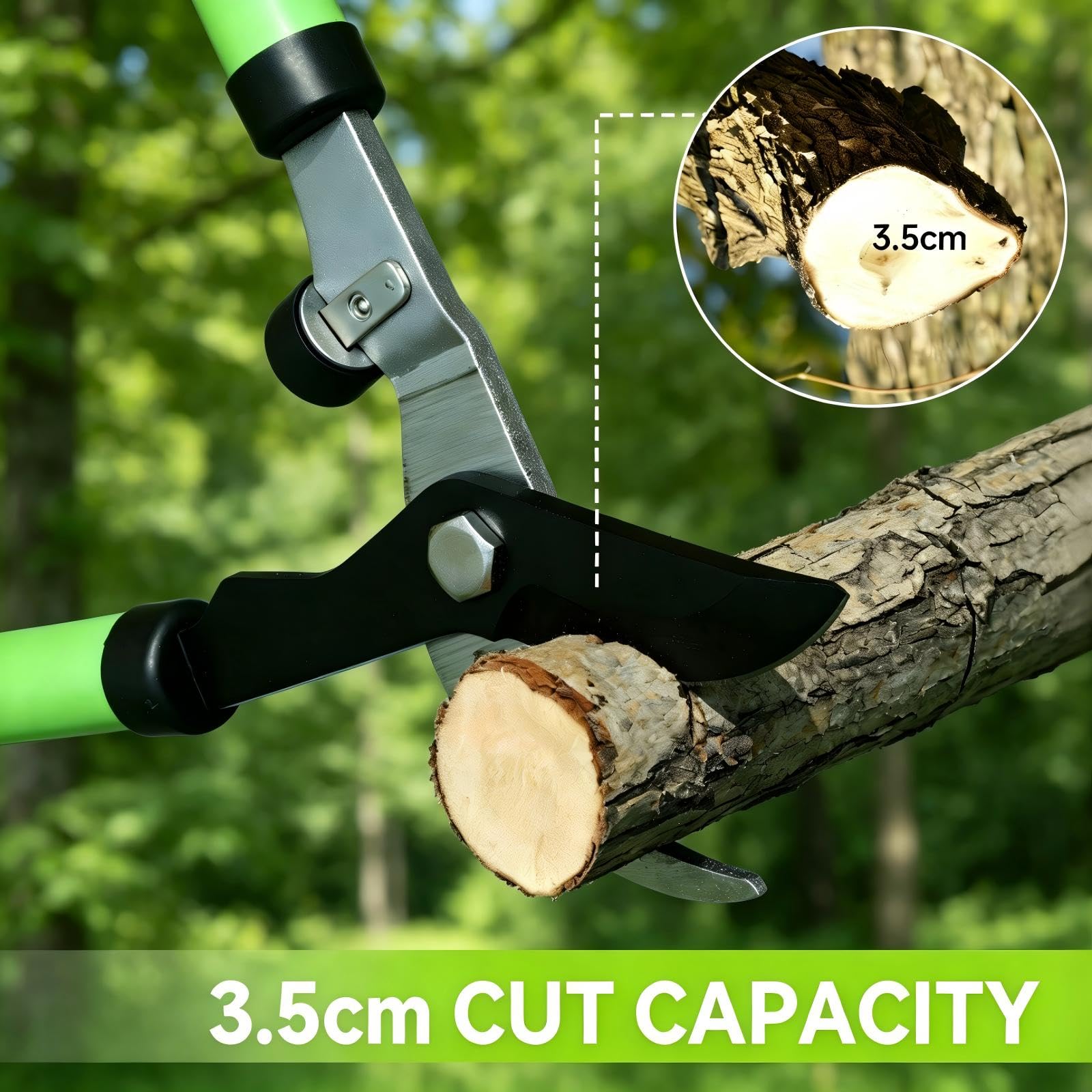 AIRAJ Troncarami Telescopico 43-60 cm – Lama Acciaio SK5 Alto Carbonio, Taglio 3,5 cm – Cesoie Bypass Professionale, per Rami Secchi/Umidi, Arbusti, Alberi | Giardinaggio e Potatura