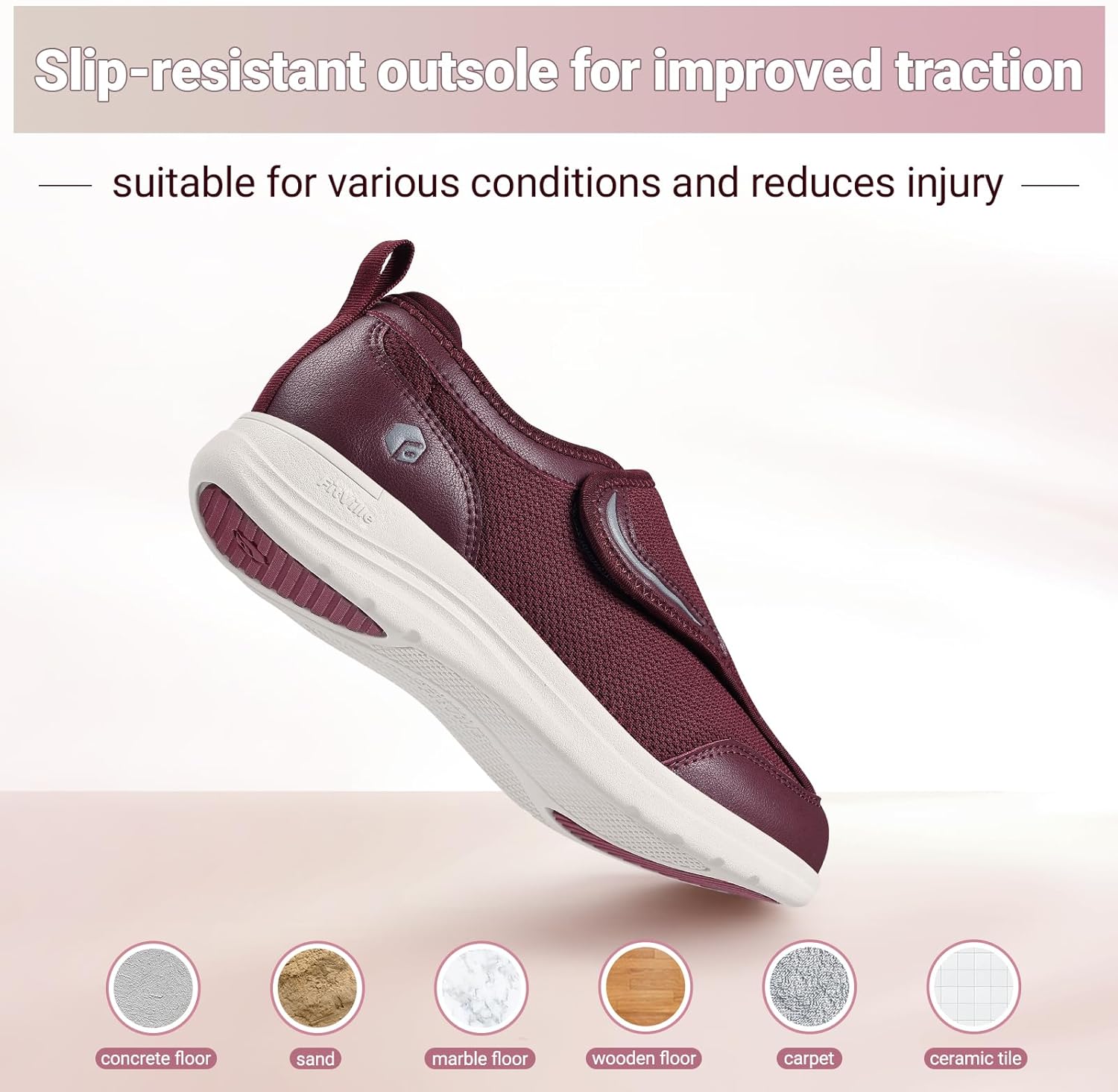 FitVille Diabetic Shoes for Women Wide Width, Fully Adjustable Straps Wide Width Shoes for Women for Edema and Swollen Feet - Image 4