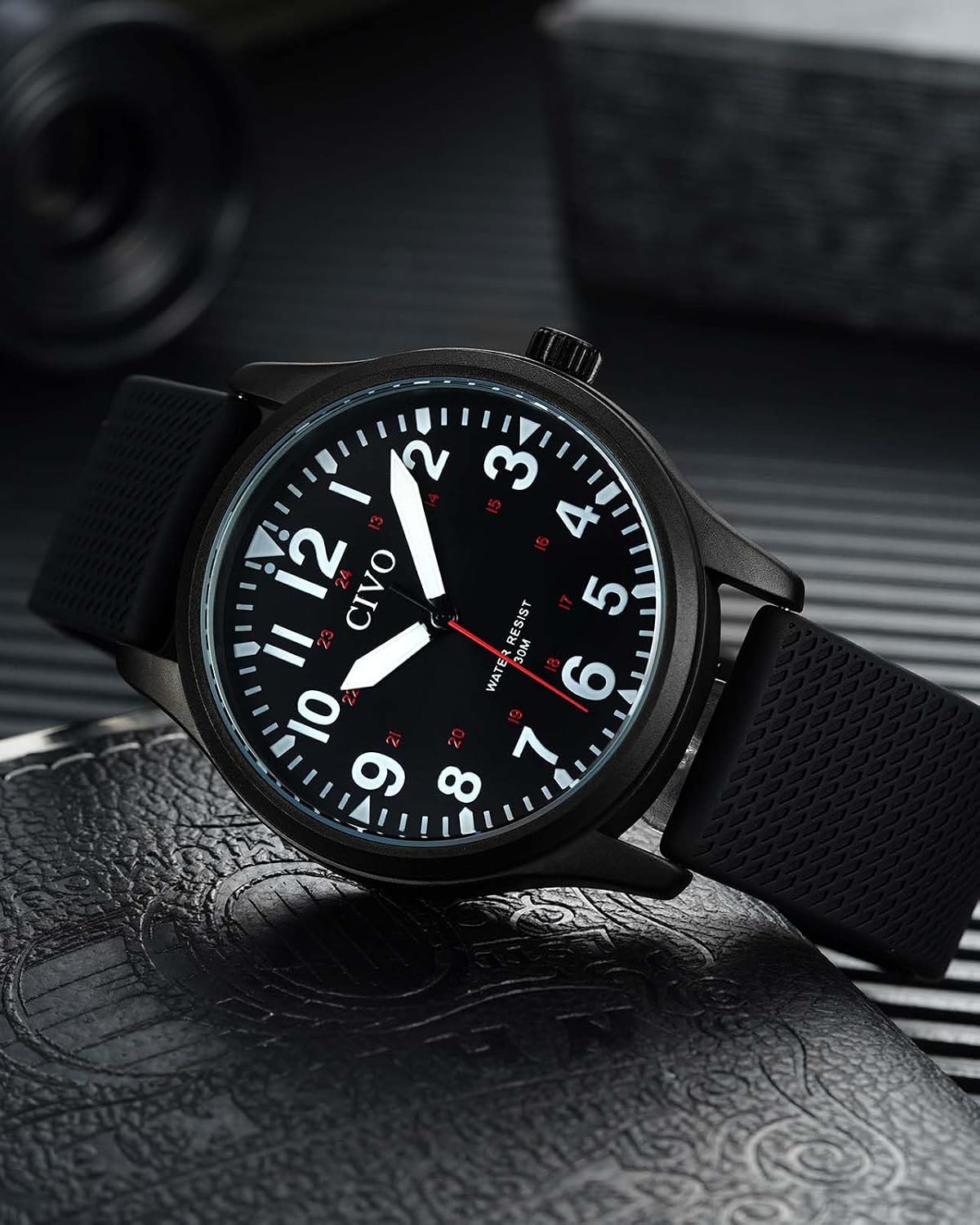 CIVO Military Watch for Men Waterproof: Analog Mens Watches Classic Design - Field Tactical Quartz Wrist Watch image 2