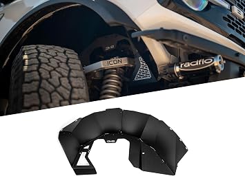 DV8 Offroad Front Inner Fenders for 2021-2025 Ford Bronco | Increases Airflow to Engine | High-Clearance Design | Lightweight & Durable Aluminum Construction | Fully Bolt-On Installation