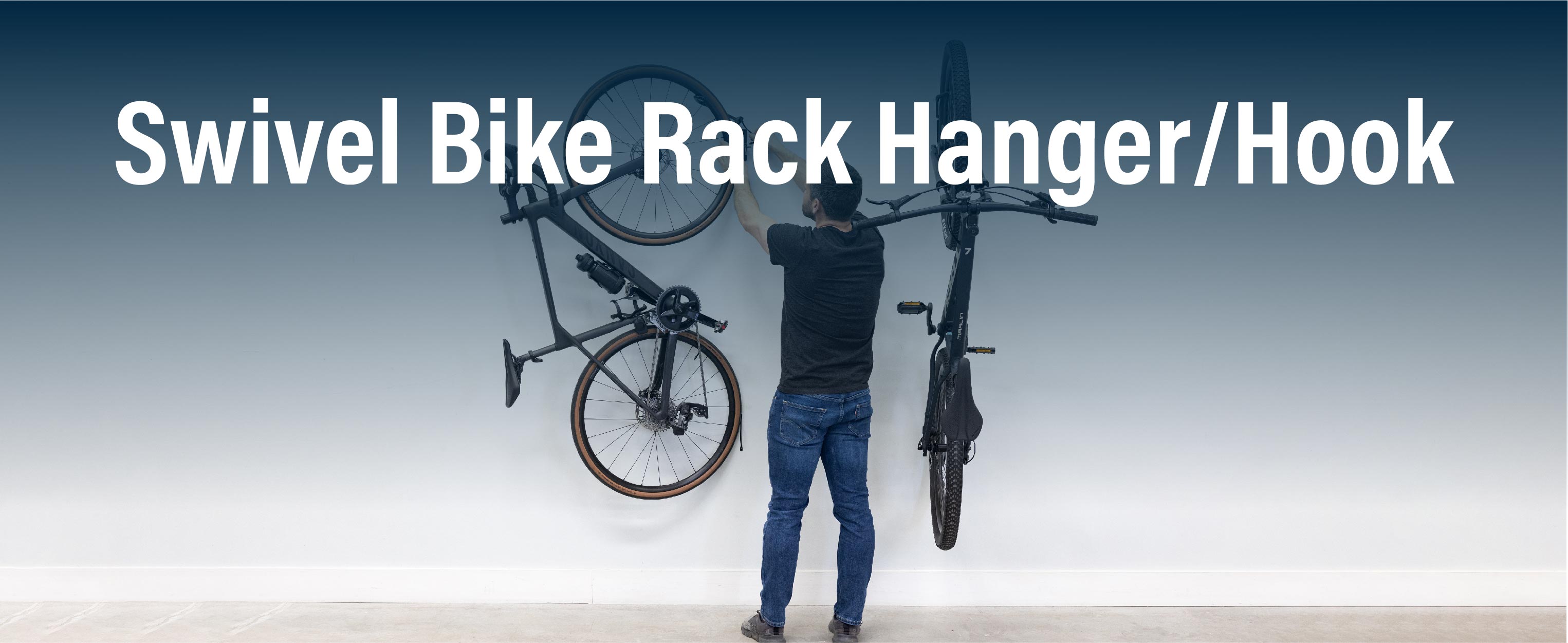 StoreYourBoard - Soporte Giratorio Para Bicicleta, Soporte De Pared Para Cochera Con Tapón, Diseño De Columpio De 120 Grados, Gancho Vertical Para Interior, Estante De Almacenamiento De Bicicleta