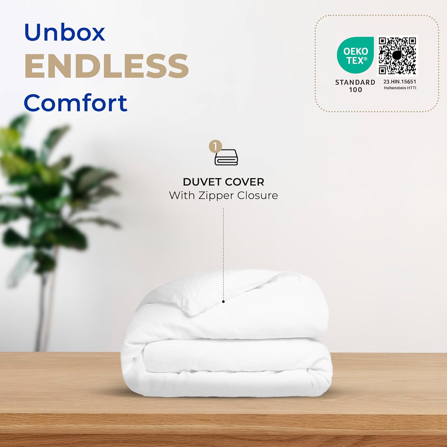 Thread Spread 100% Egyptian Cotton Full/Queen Duvet Cover Only - Luxury 400 Series Glee Collection Duvet Cover Queen Size, Soft & Durable Hidden Zipper Closure & 7 Corner Ties (1 PC, White)