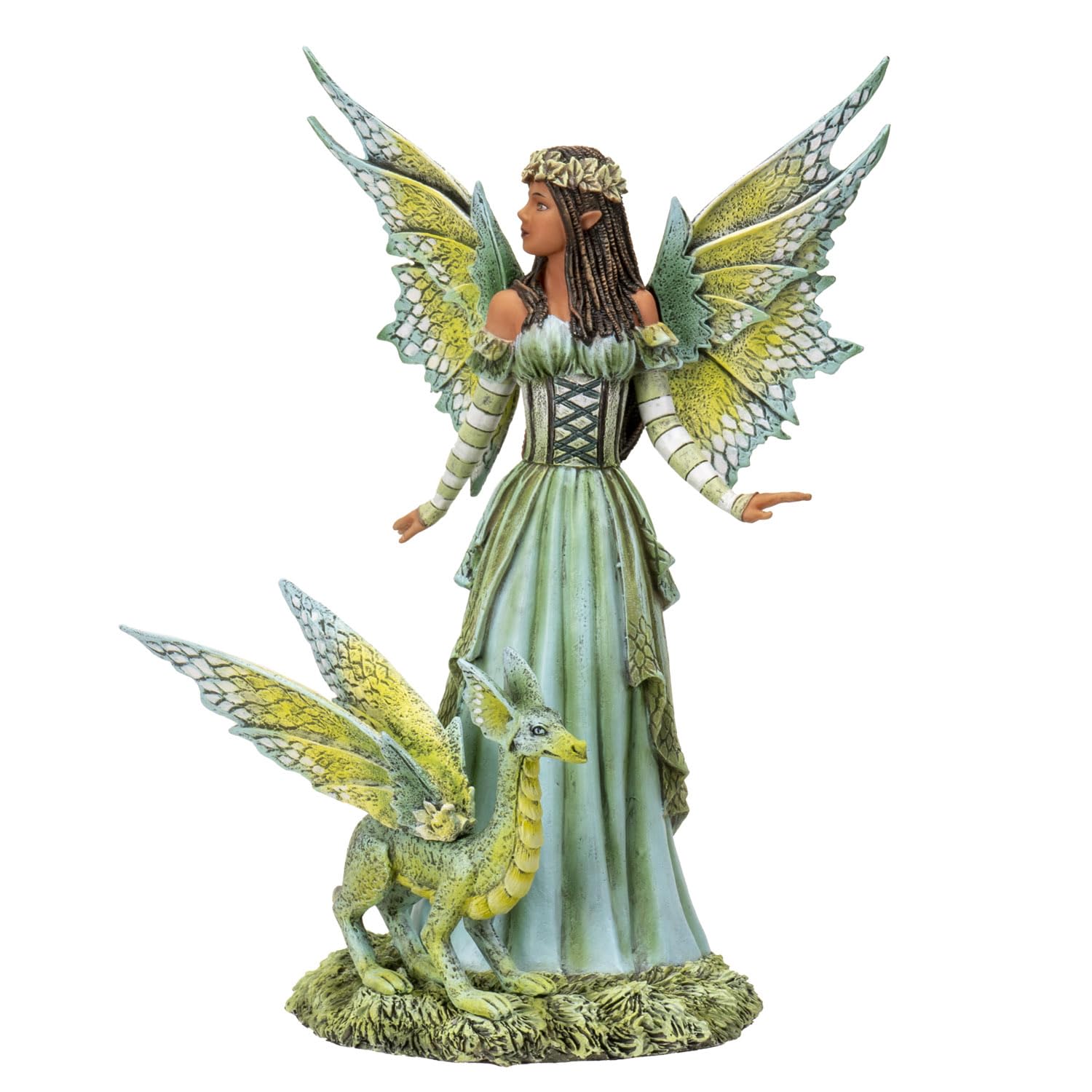Dragon et elfe de collection Amy Brown, statuette Jewel of The Forest
