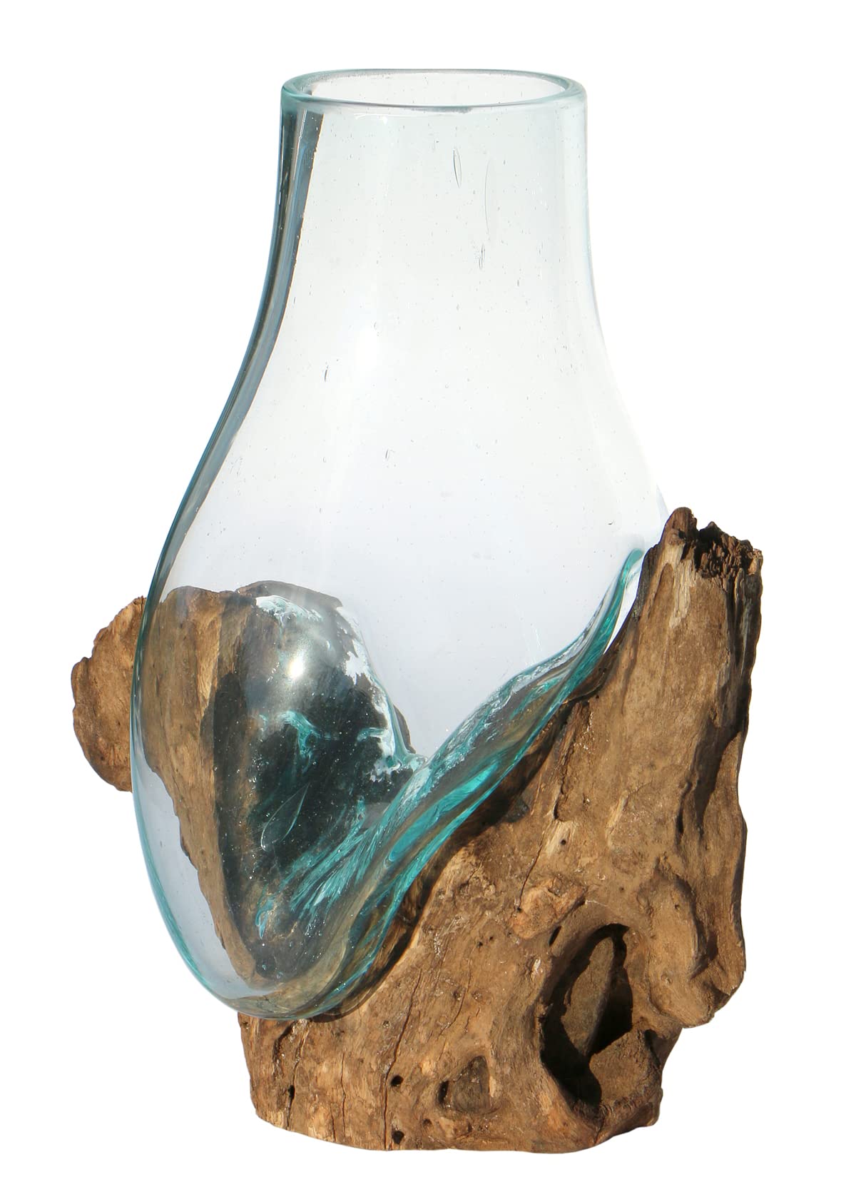 Vaso in vetro con radice di legno, stile moderno, idea regalo per la decorazione, misura M