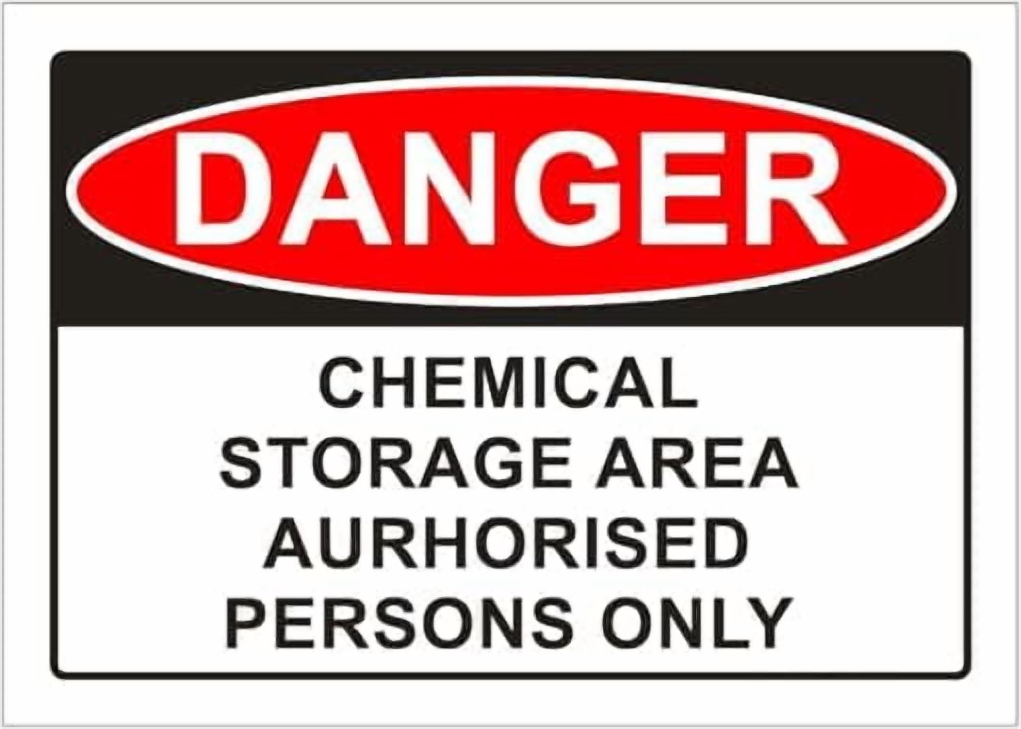 (2-Pack) Metal Tin Sign Chemical Storage Danger Sign 8 x 12 inch for Industrial & Commercial Series