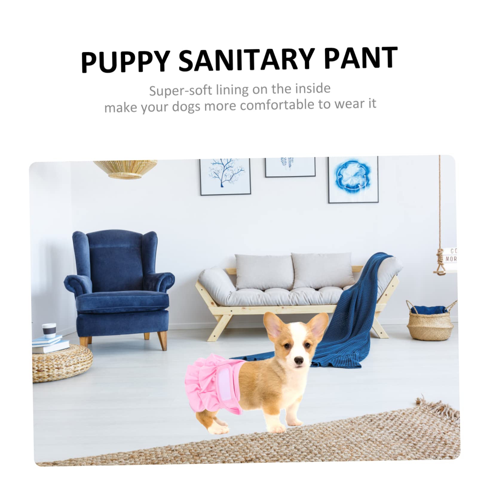 Levemolo Pet Reusable Physical Pant Dog Panties for Females Dog Diapers XL Sanitary Pant for Puppy Pink Doggy Diaper