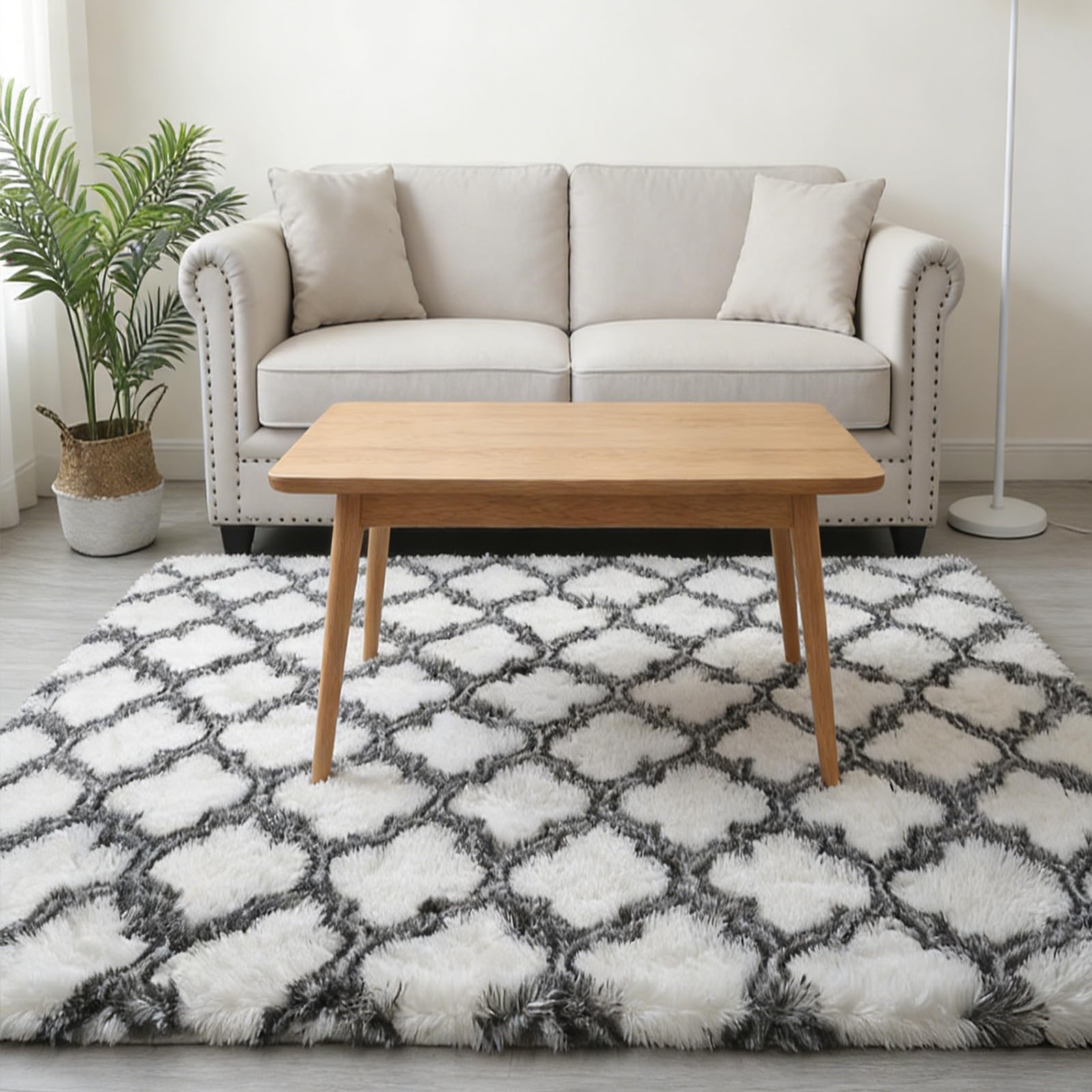Tapis de salon shaggy doux parfait pour une chambre cocooning