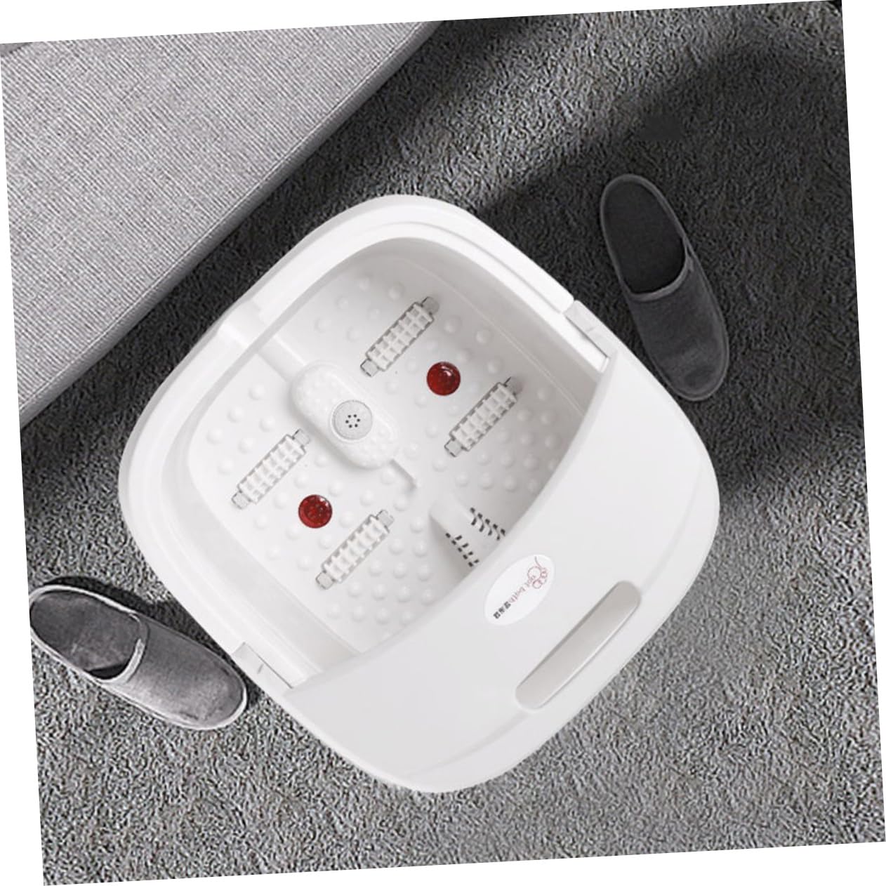 Anneome Foldable Foot Wash Basin Solid Material Massage Lid Portable Home Foot Soak Bucket