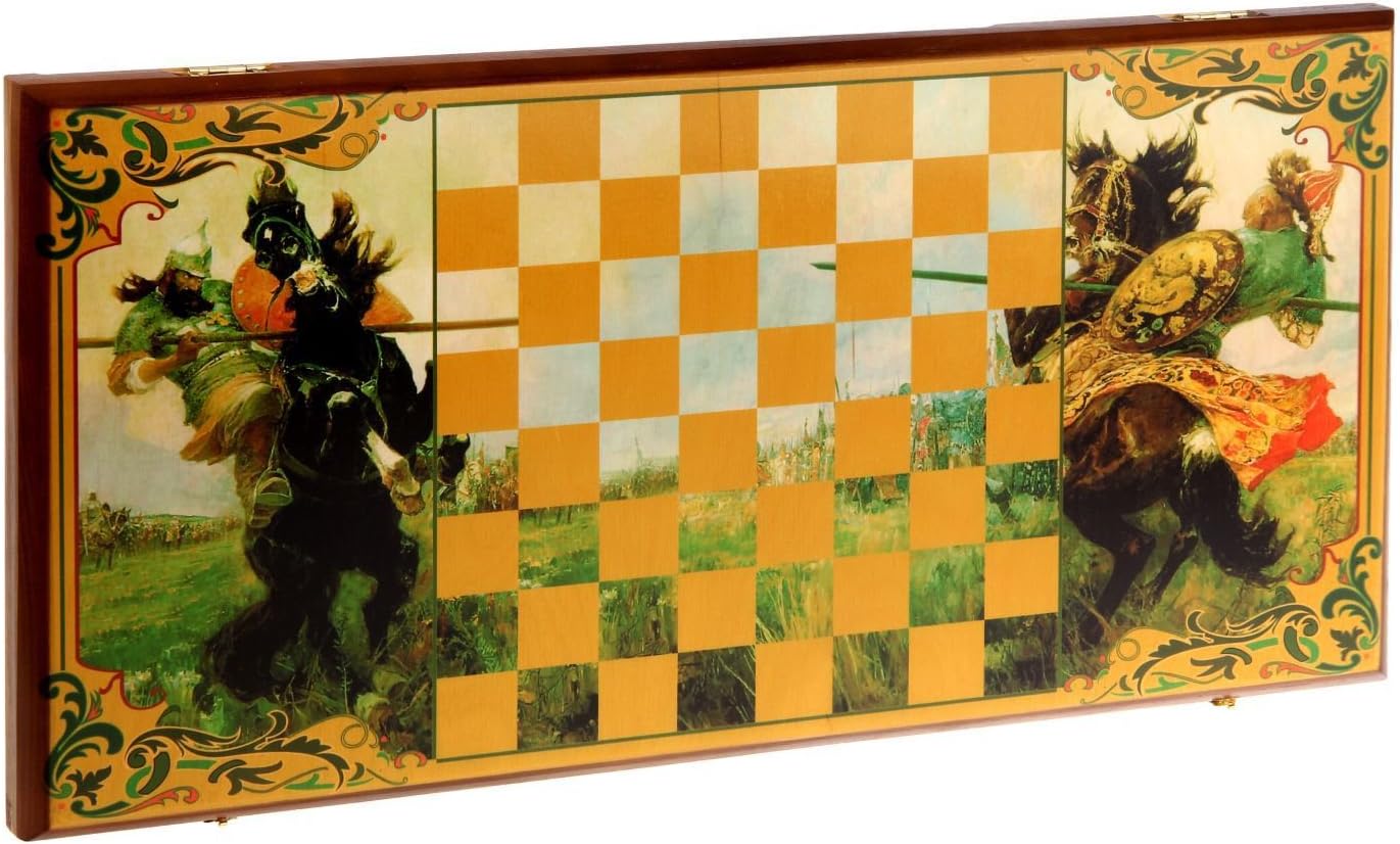 24" Wood Backgammon and Checkers Game Set Duel