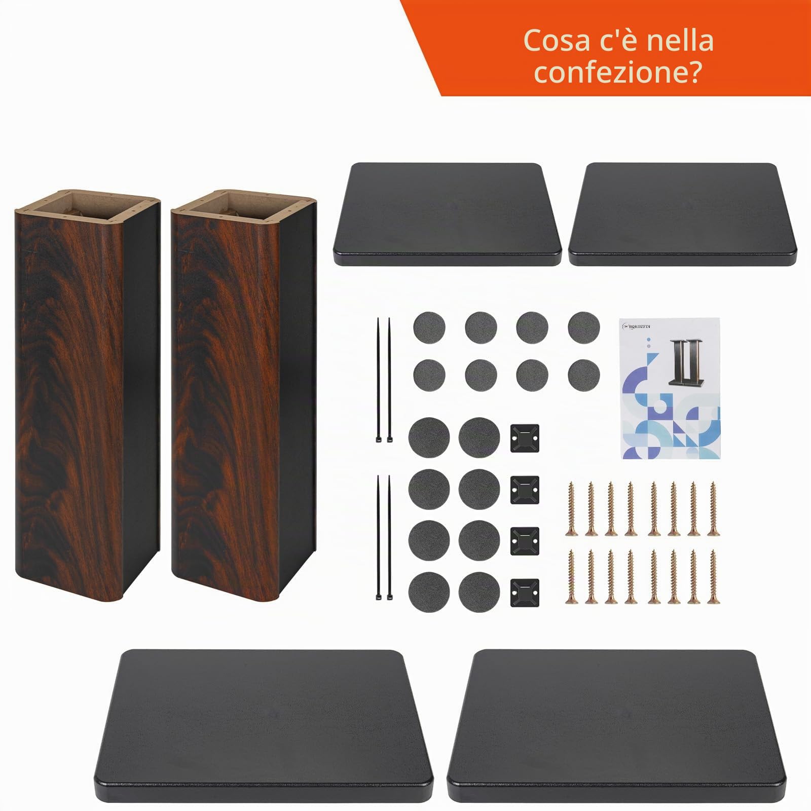 OUUTMEE Supporti per altoparlanti in legno da 40 cm (16 pollici) – Robusti supporti per altoparlanti HiFi per home cinema, Supporto universale per altoparlanti da pavimento con design riempibile di