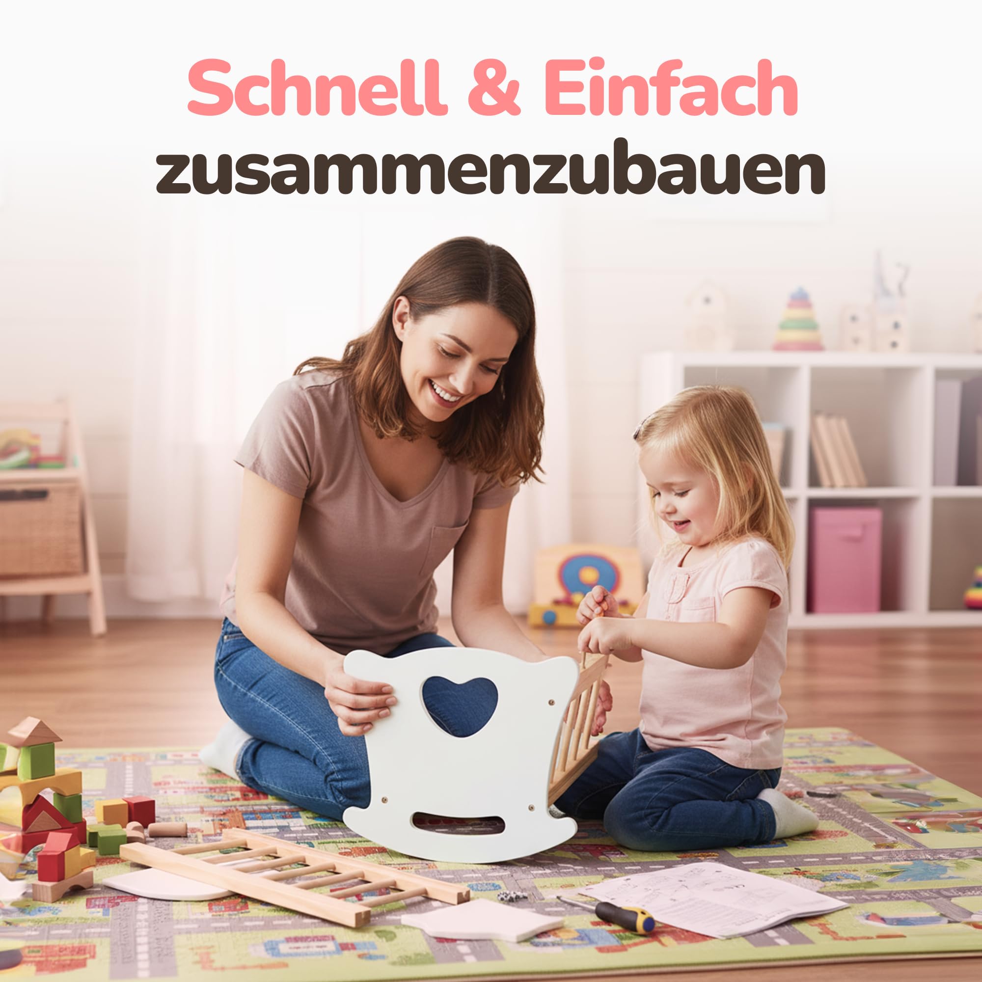 Kinderplay Łóżeczko dla Lalki, Kołyska dla lalki – Zestaw Kołyska plus Kołderka, Poduszeczka oraz Prześcieradło, dla laki o max. długości 49.5 cm., model GS2105 (GS2105)