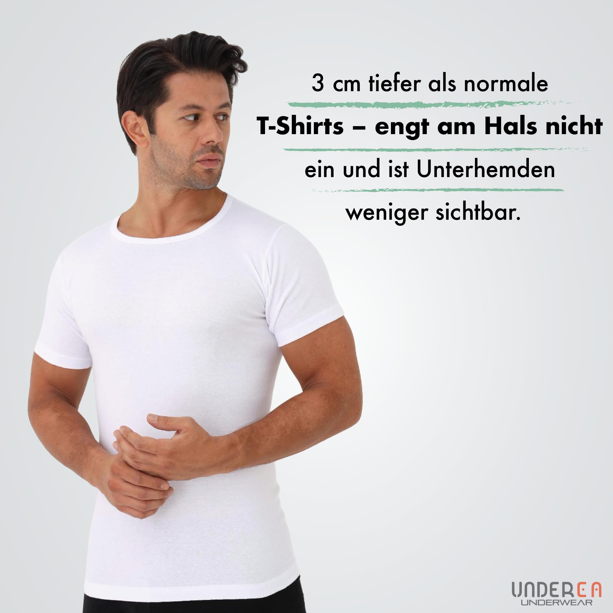 Unterhemd Herren, 100% Baumwolle, Rundhals Business Kurzarm Unterziehshirt | 2er Pack Herren Unterhemden Weiss | Atmungsaktiv & Weich Tank Top Herren