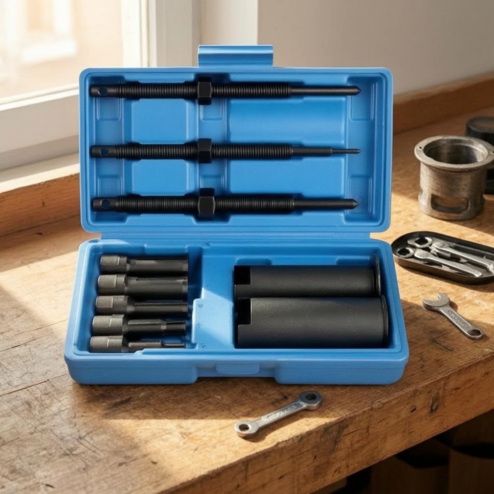 Set da 12 Pezzi Estrattore Cuscinetti Interni Rivestimento in Acciaio 45 con Vite Filettata per Manutenzione Officina