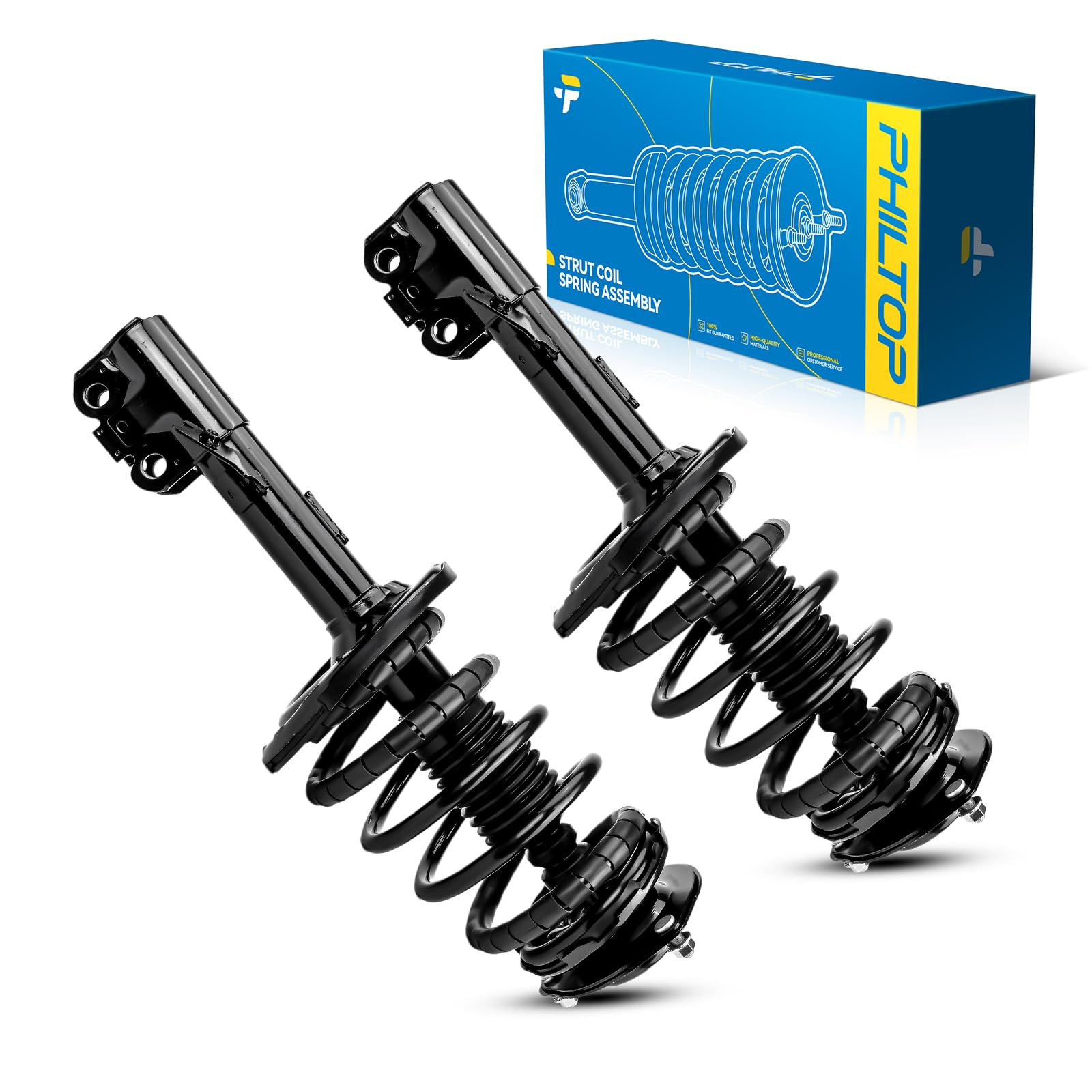 PHILTOP Front Complete Struts Assembly with Coil Spring For 2007-2012 Lexus ES350 2006-2012 Toyota Avalon 2007-2011 Toyota Camry 272307/272308-Quick Loaded Suspension‌