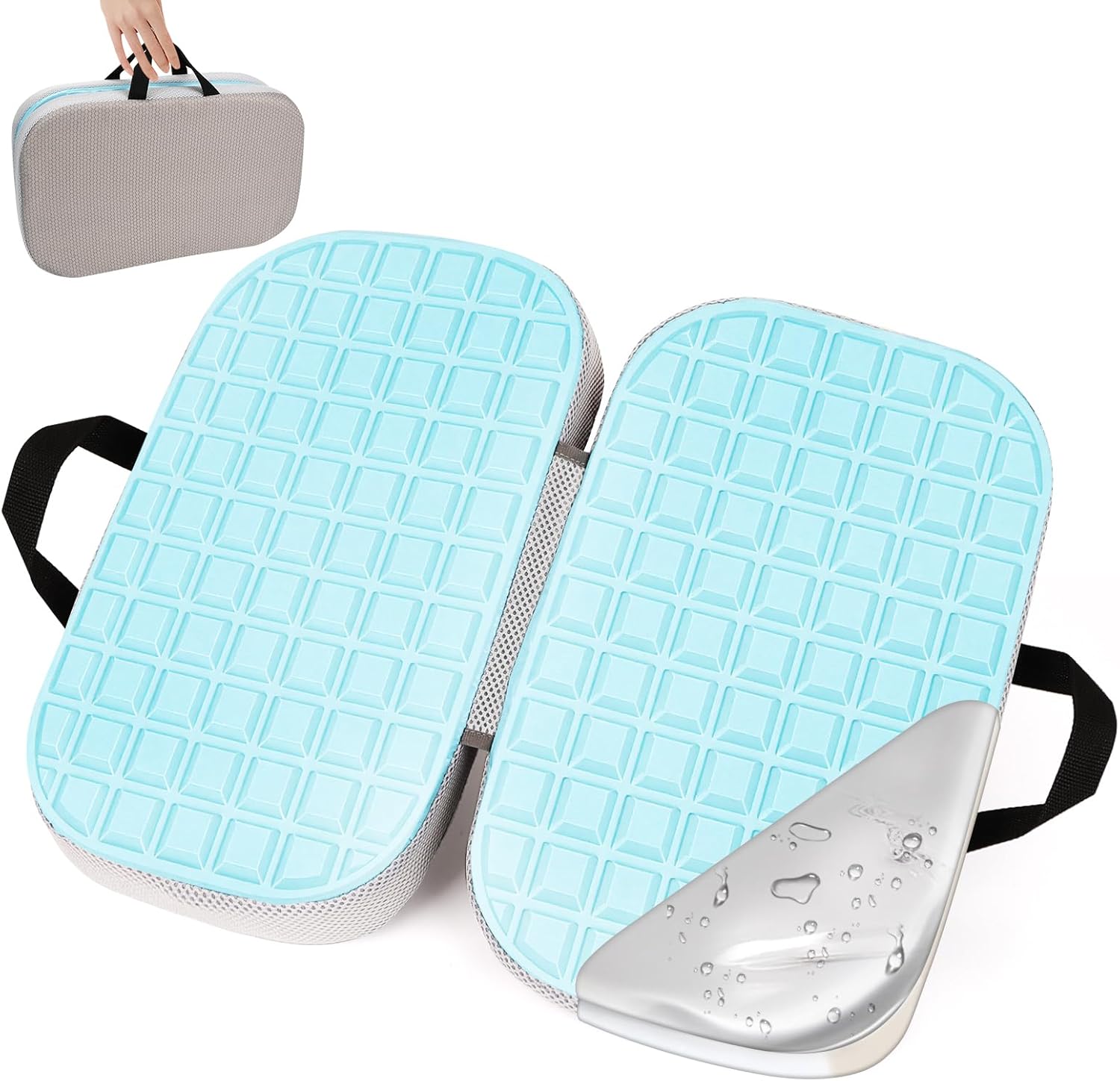 Stadium Seat Cushion, Memory Foam Stadium Seats Bleacher Seat Chair Cushion Pad Travel Airplane Seat Cushion for Long Flight, Folding Waterproof Chair Pads for Car Backpacking Sports Events Camping