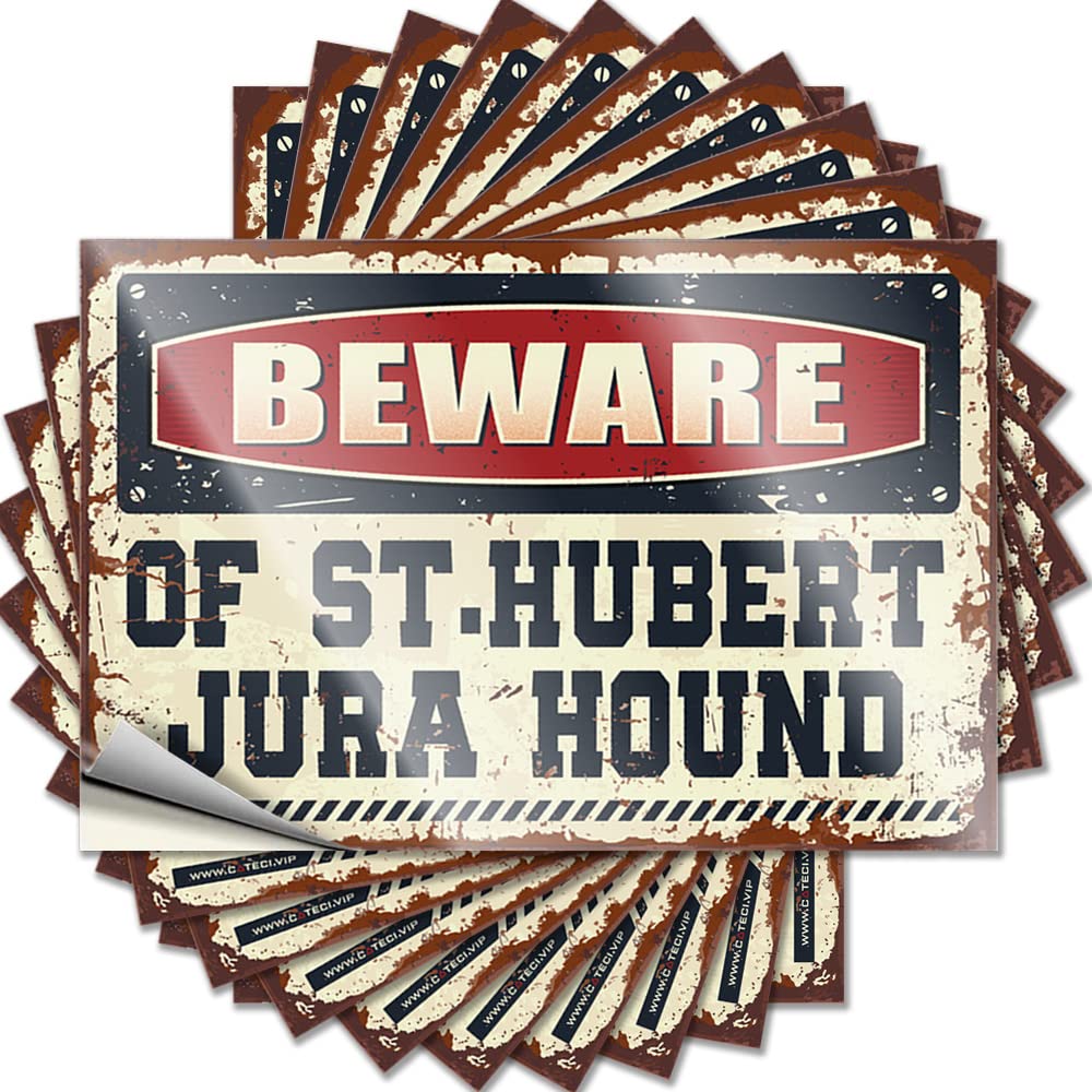 Funny Bumper Sticker Beware of St.Hubert Jura Hound Funny Sticker 10 Pcs Tool Decal Car Accessories(6X9CM)