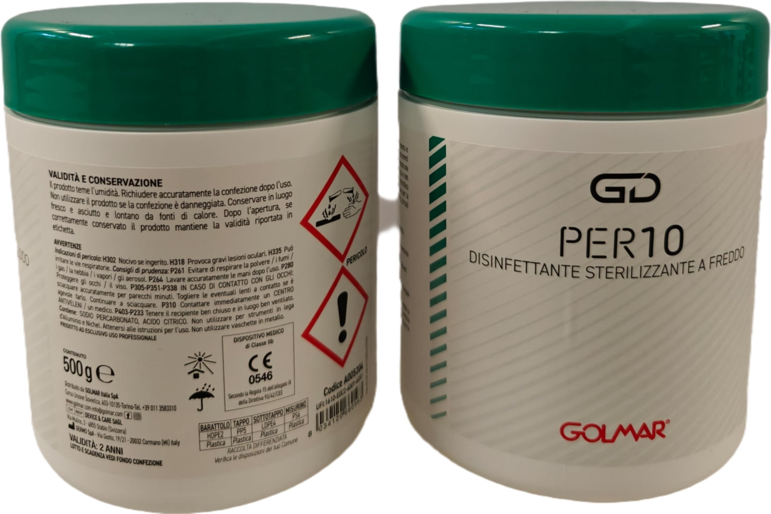 Golmar Peracetico Sterilizzante in Polvere Multipack 2 conf. da 500gr