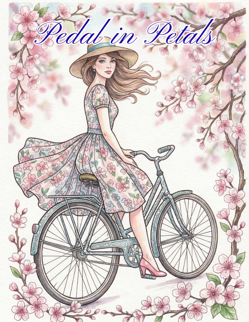Pedal in Petals: A Lady's Whimsical Bike Journey Through Blossoms