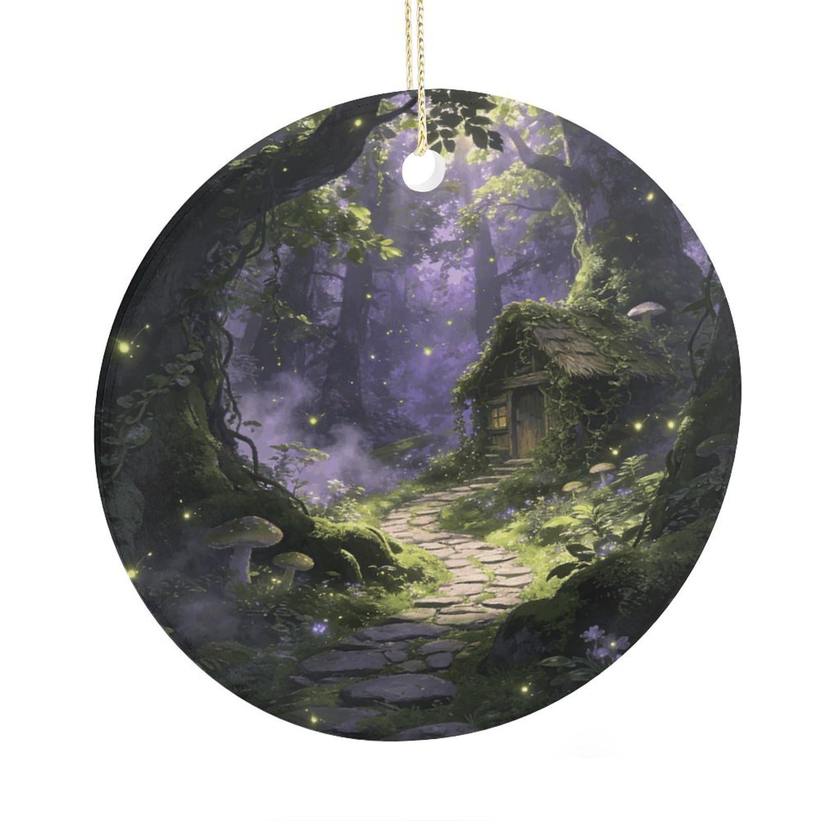 Fodpand Women's Style The Glowing Path Ceramic Christmas Ornament,Wall Hanging Decor Windows Hanging Decor Best Friend Birthday Gifts, Friendship Gifts Car Hanging Ornament Gift For Girls, Teachers 2.9 In
